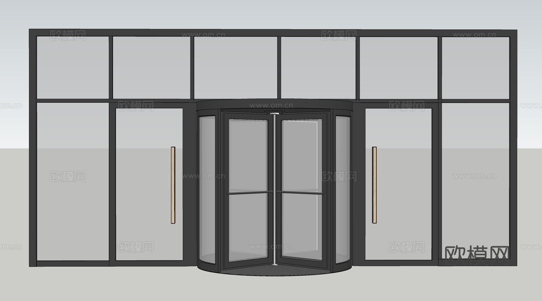 现代旋转门 酒店旋转门 大堂旋转门 商场感应门su模型