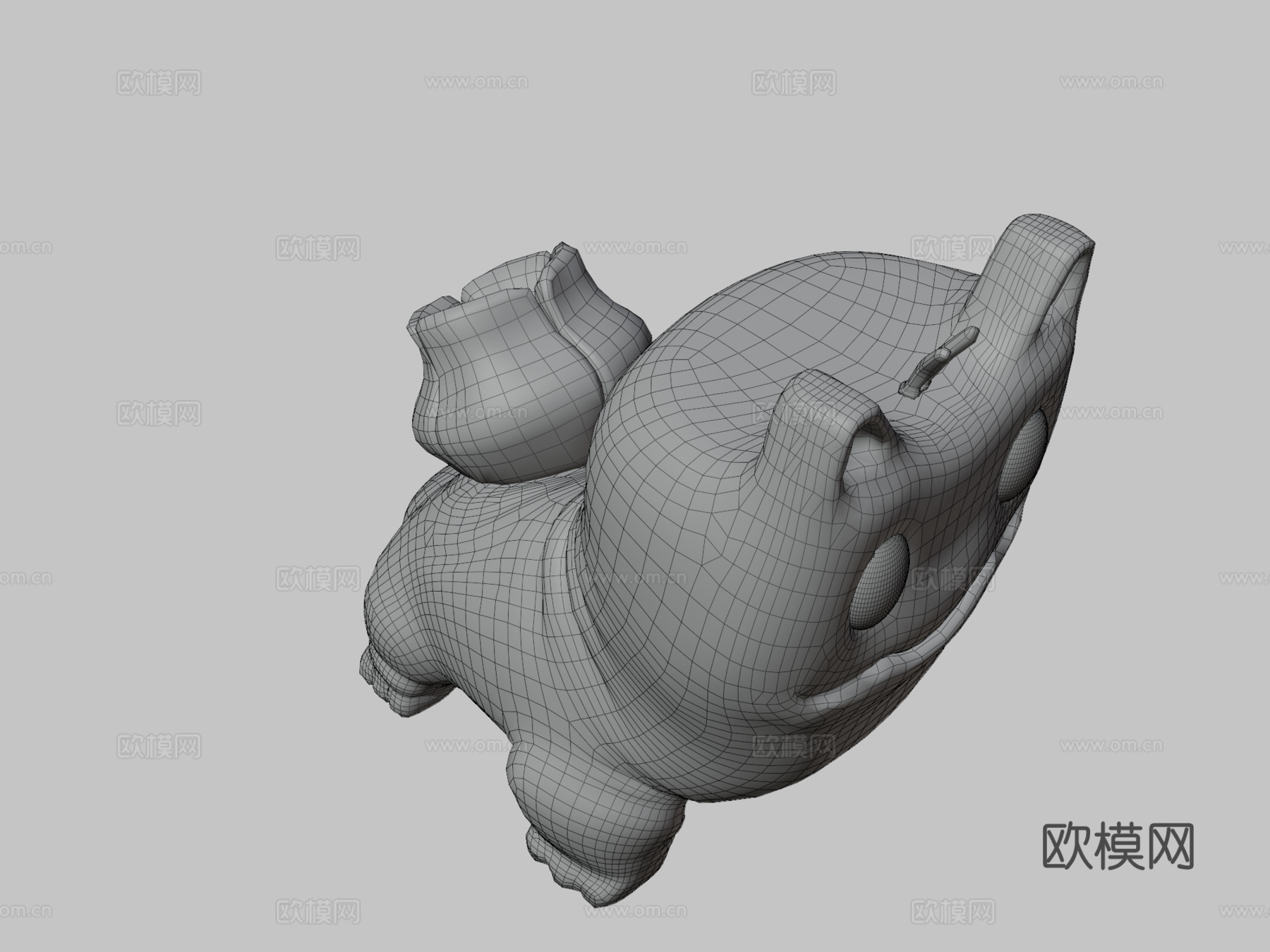 可爱绿色生物su模型