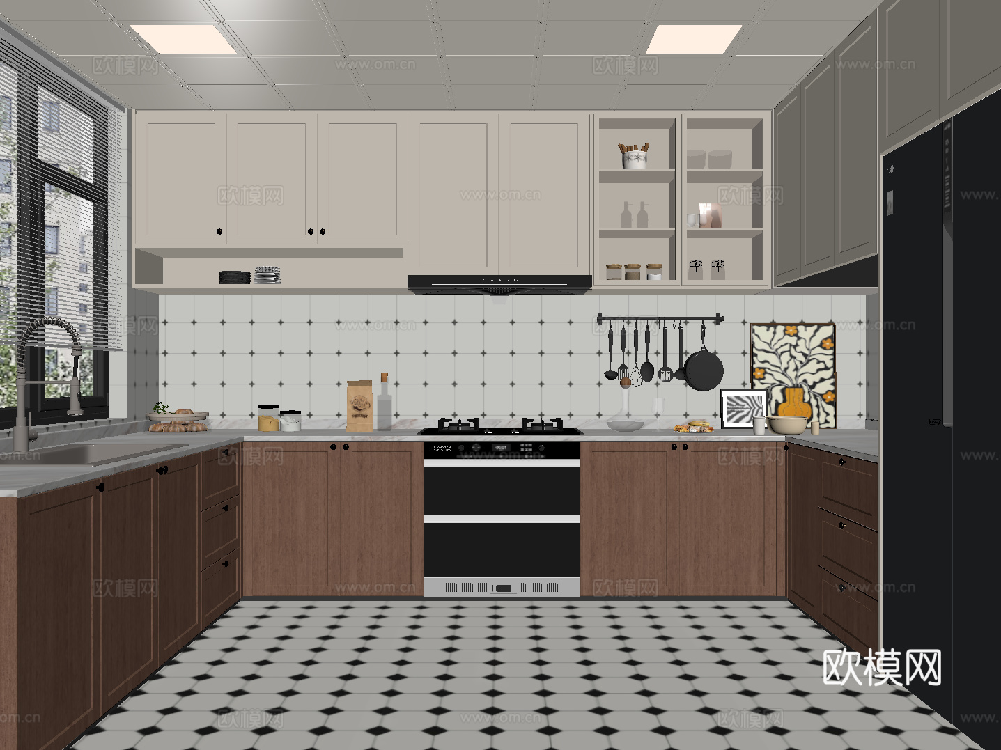 中古厨房su模型