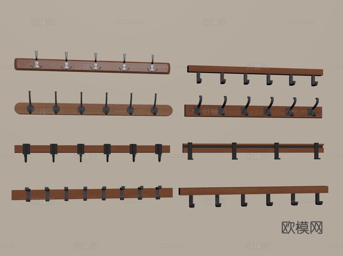 中古风挂钩 现代挂衣钩su模型