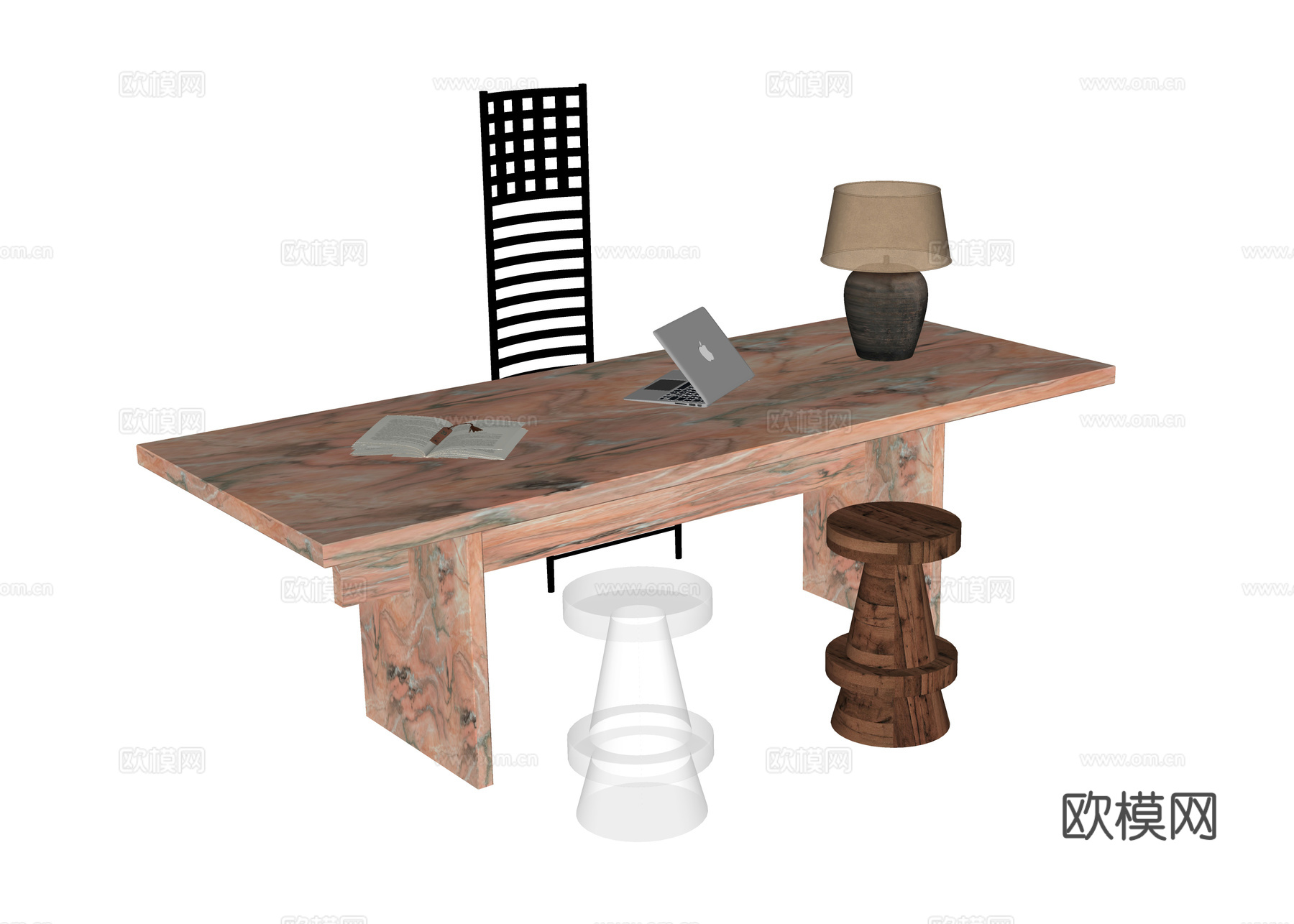 现代书桌椅 书椅su模型