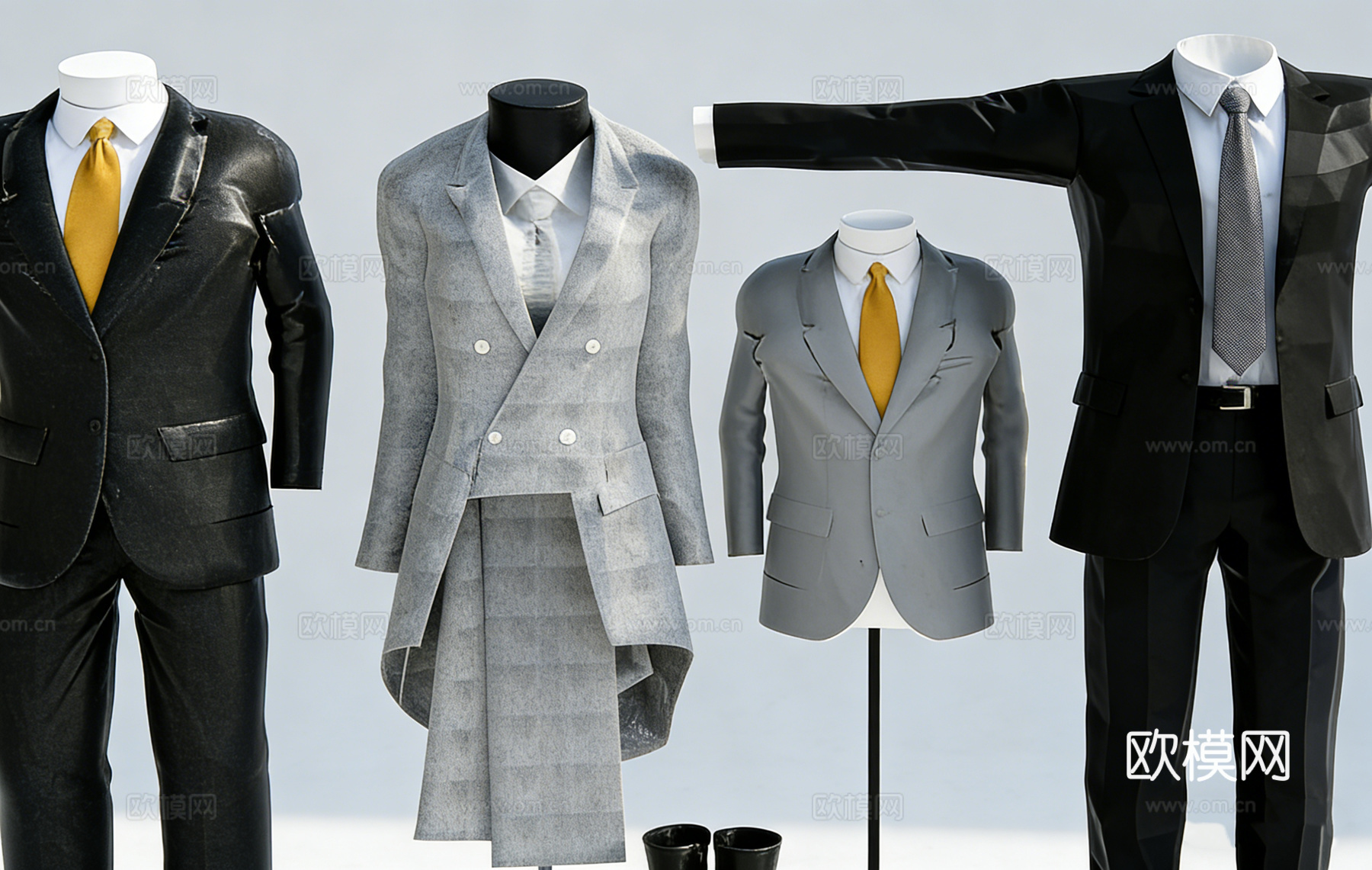 西装 女式西装套装​ 时尚商务风 正装su模型
