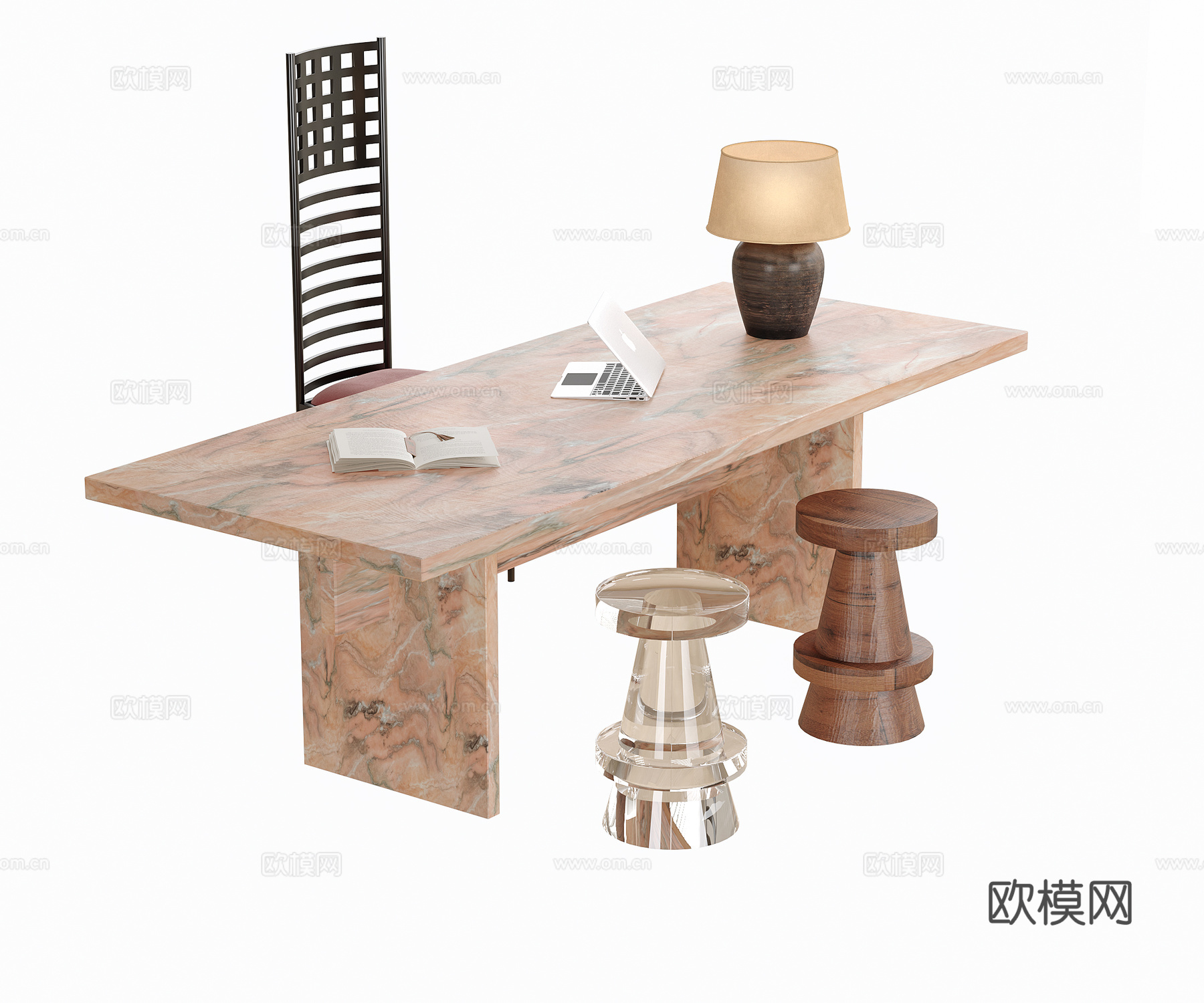 现代书桌椅 书椅su模型