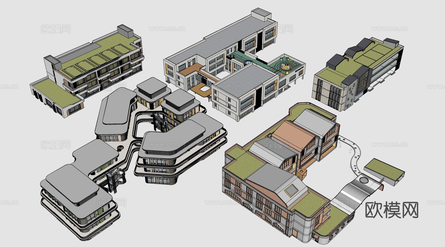 现代幼儿园建筑su模型