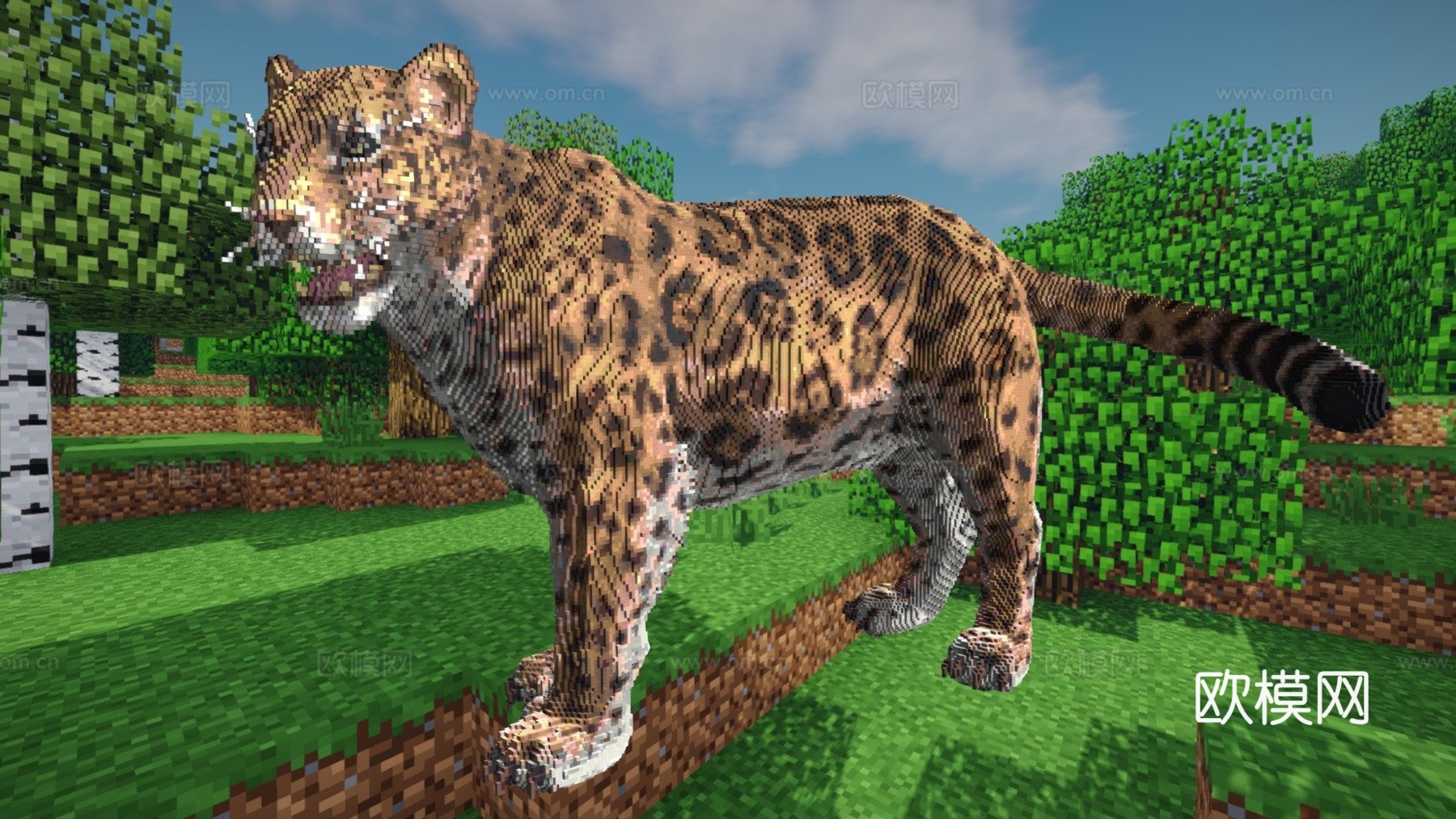 我的世界美洲豹建造示意图su模型