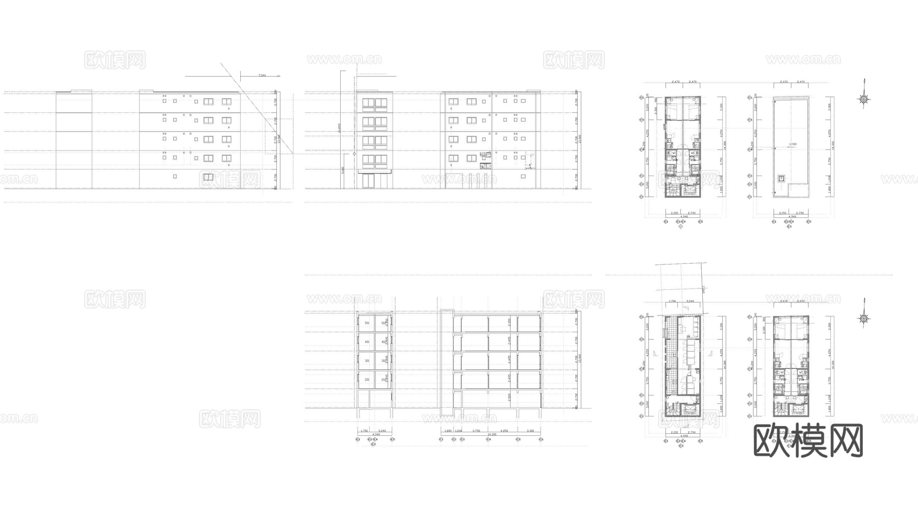 住宅楼建筑 公寓建筑 写字楼建筑 商业楼建筑 办公楼建筑cad施工图下载