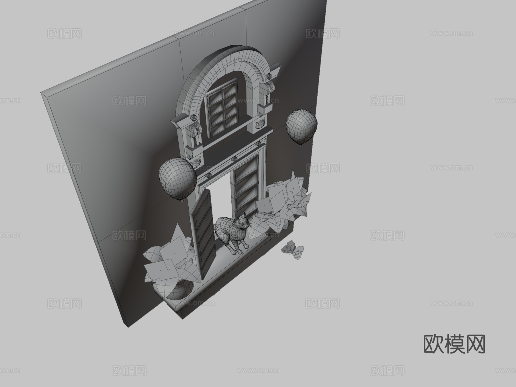 英国短毛银虎斑幼猫  绑定su模型