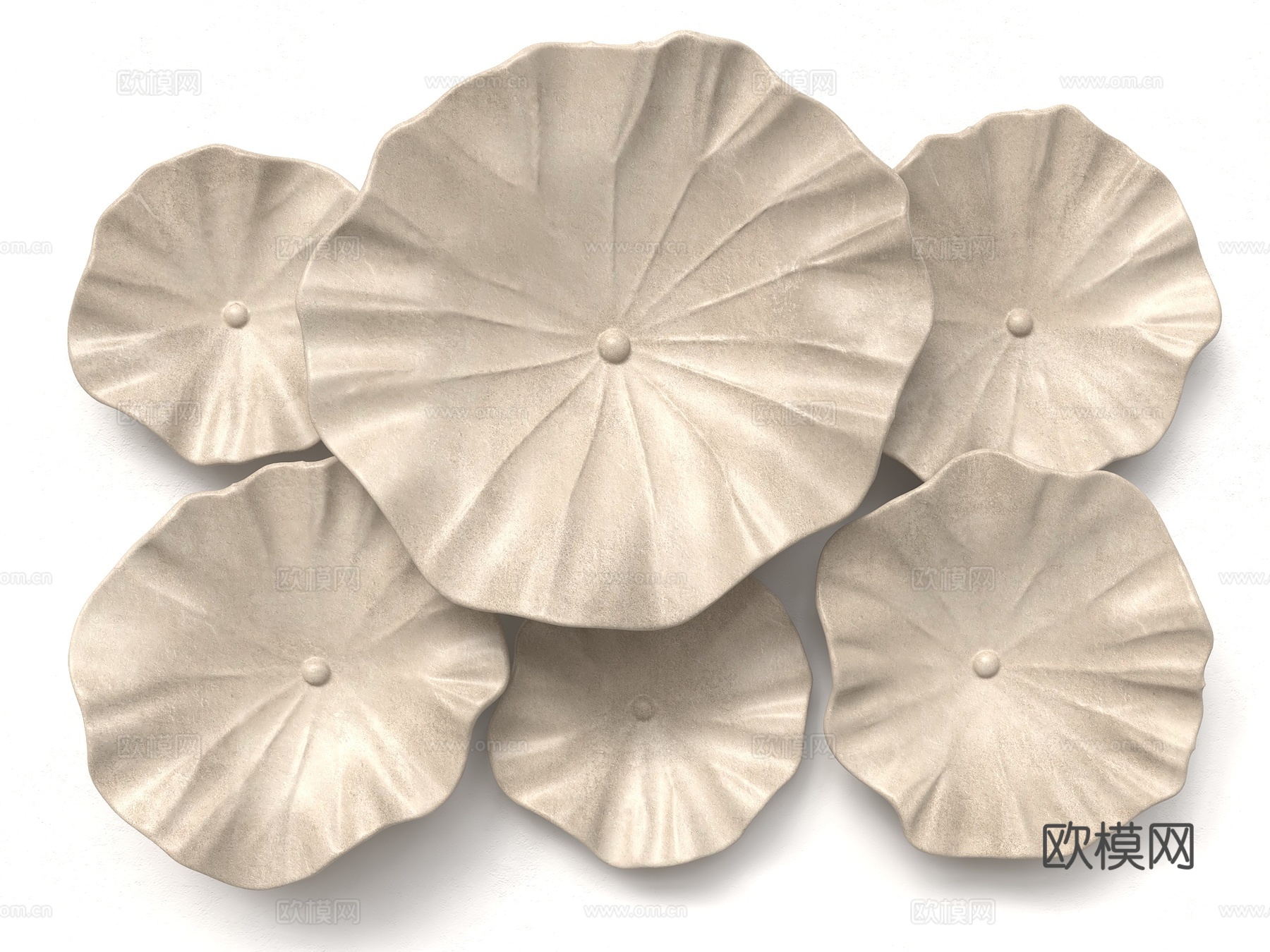 荷叶摆件 墙面装饰 荷叶 墙面墙饰 端景装饰 现代荷叶装饰su模型