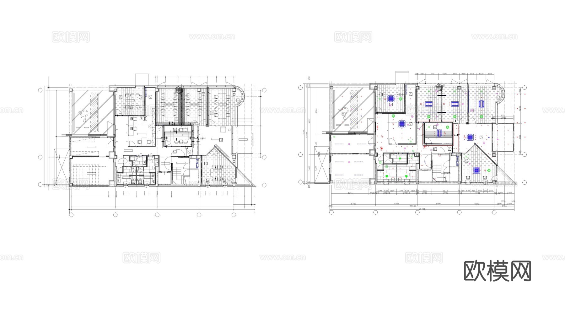 办公室平面图纸cad施工图cad施工图