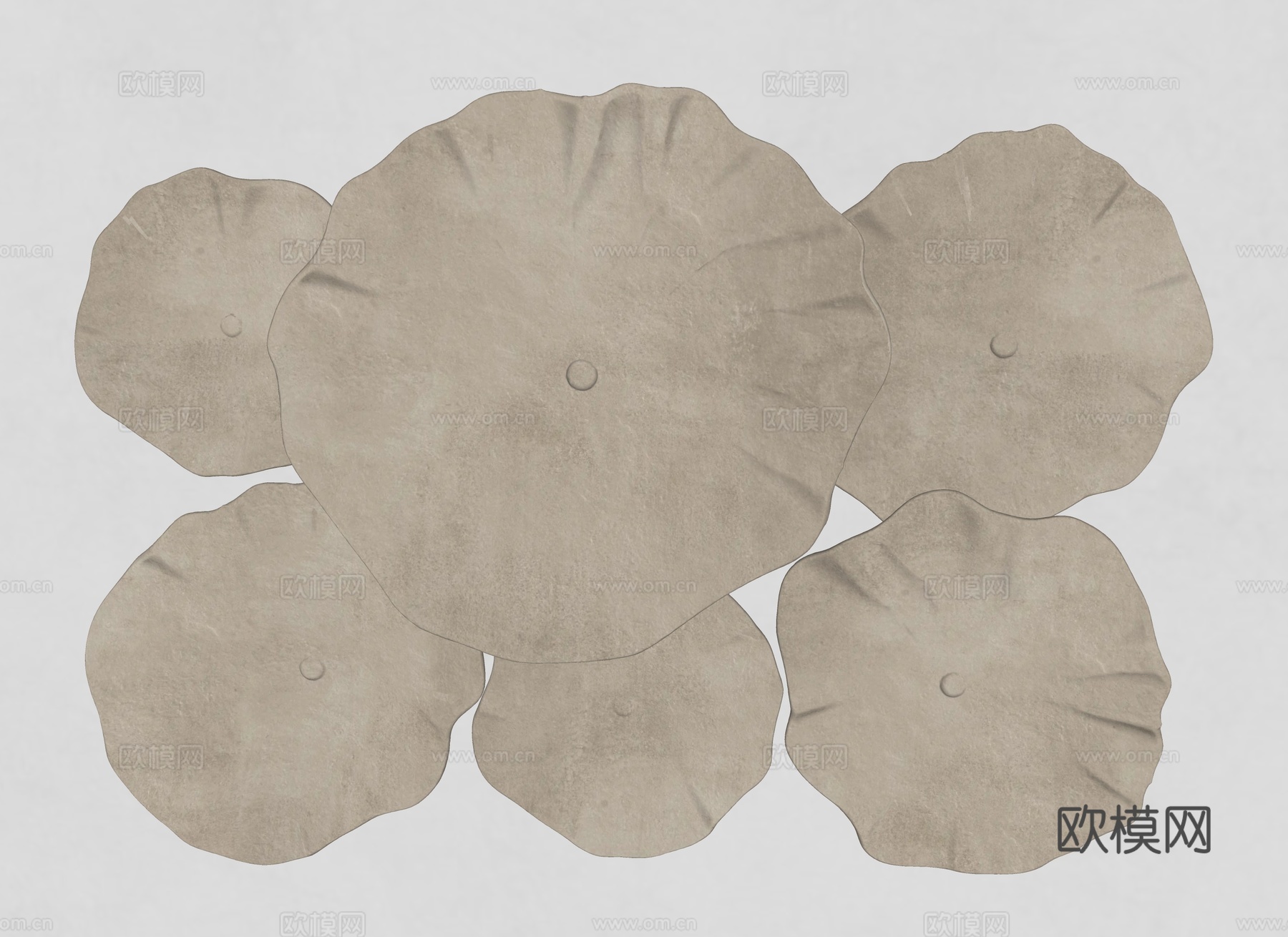 荷叶摆件 墙面装饰 荷叶 墙面墙饰 端景装饰 现代荷叶装饰su模型