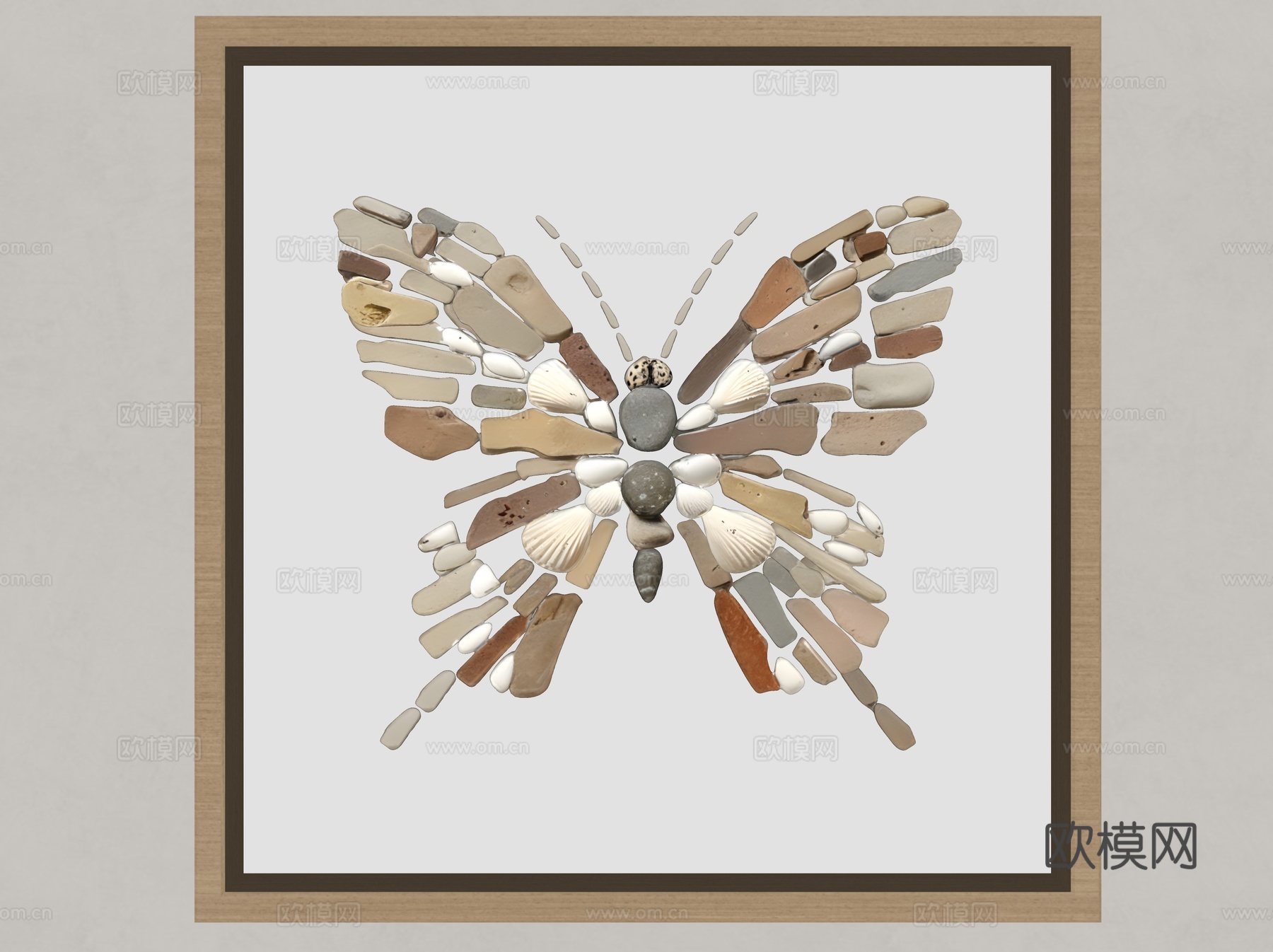 蝴蝶挂件 墙面装饰 蝴蝶 卵石蝴蝶 挂画装饰 端景装饰 现代su模型