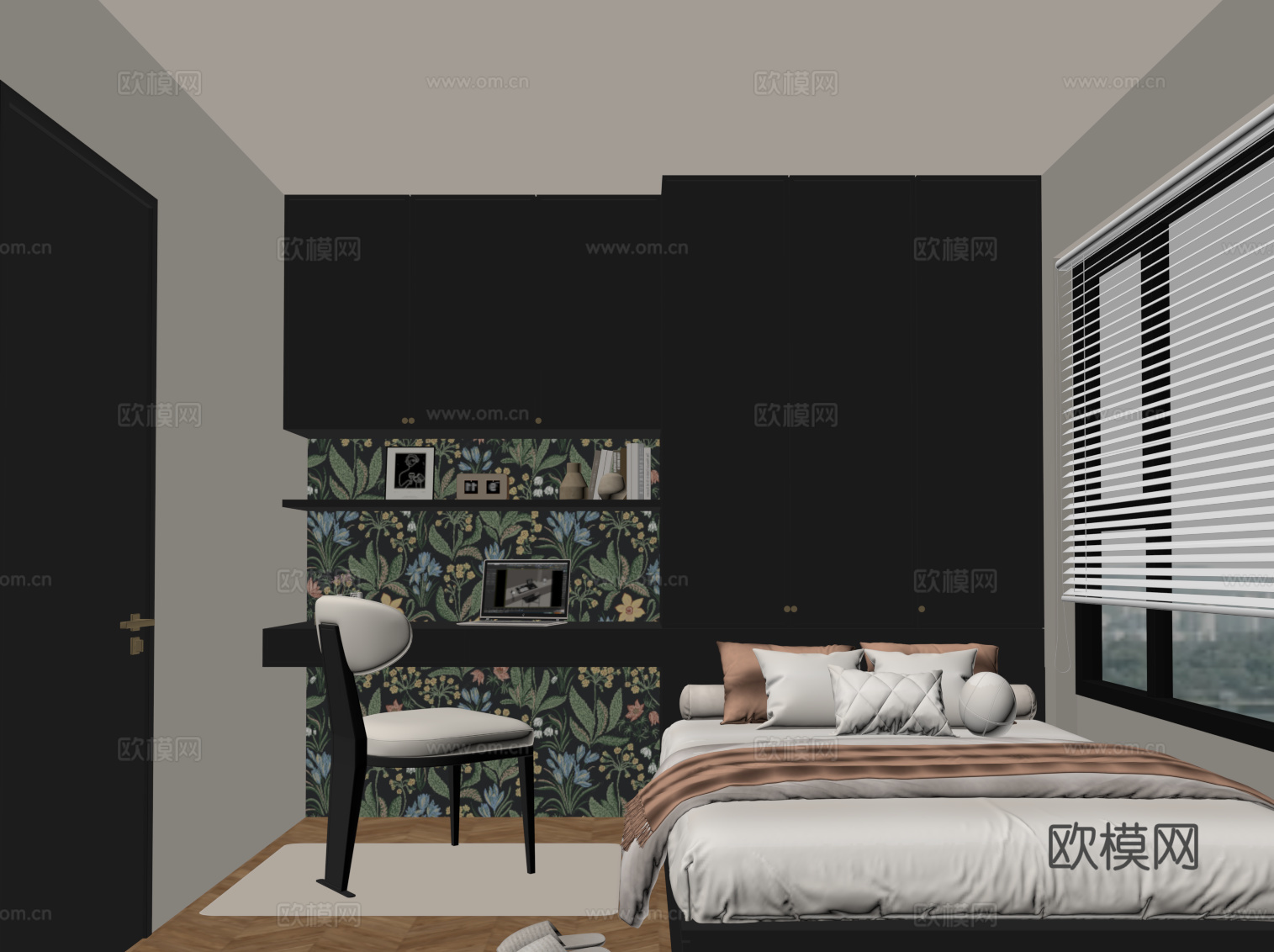 法式榻榻米卧室su模型