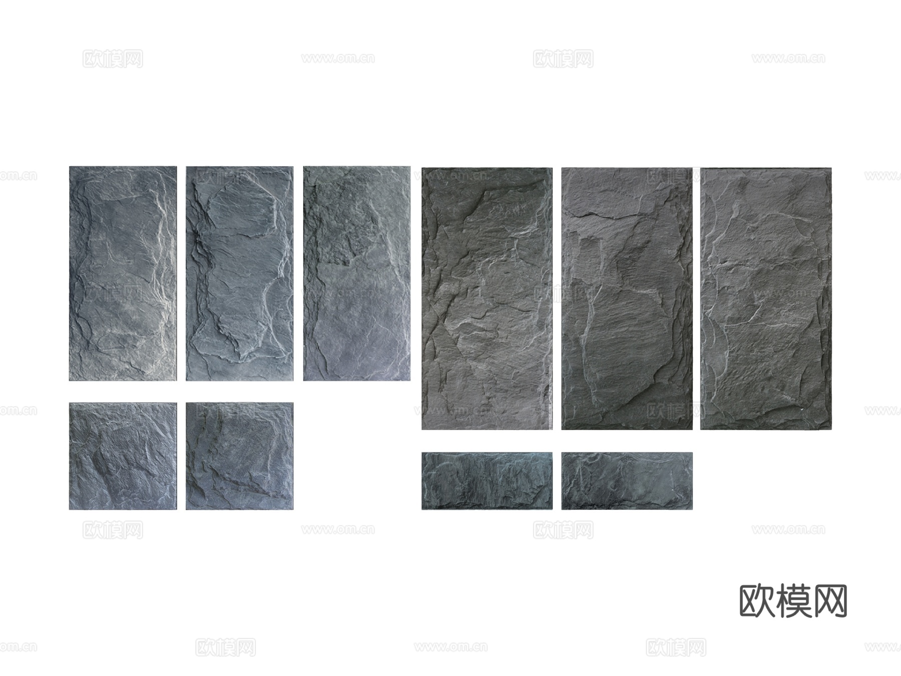 pu石 装饰背景墙su模型