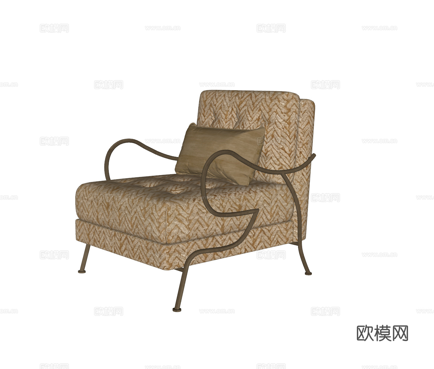 轻奢单人沙发su模型