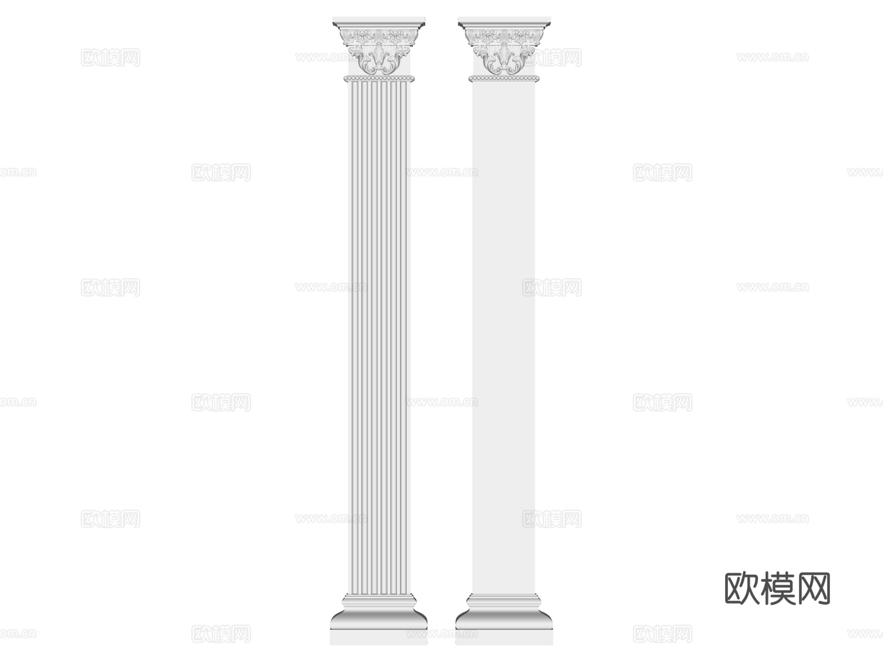 装饰柱 罗马柱su模型