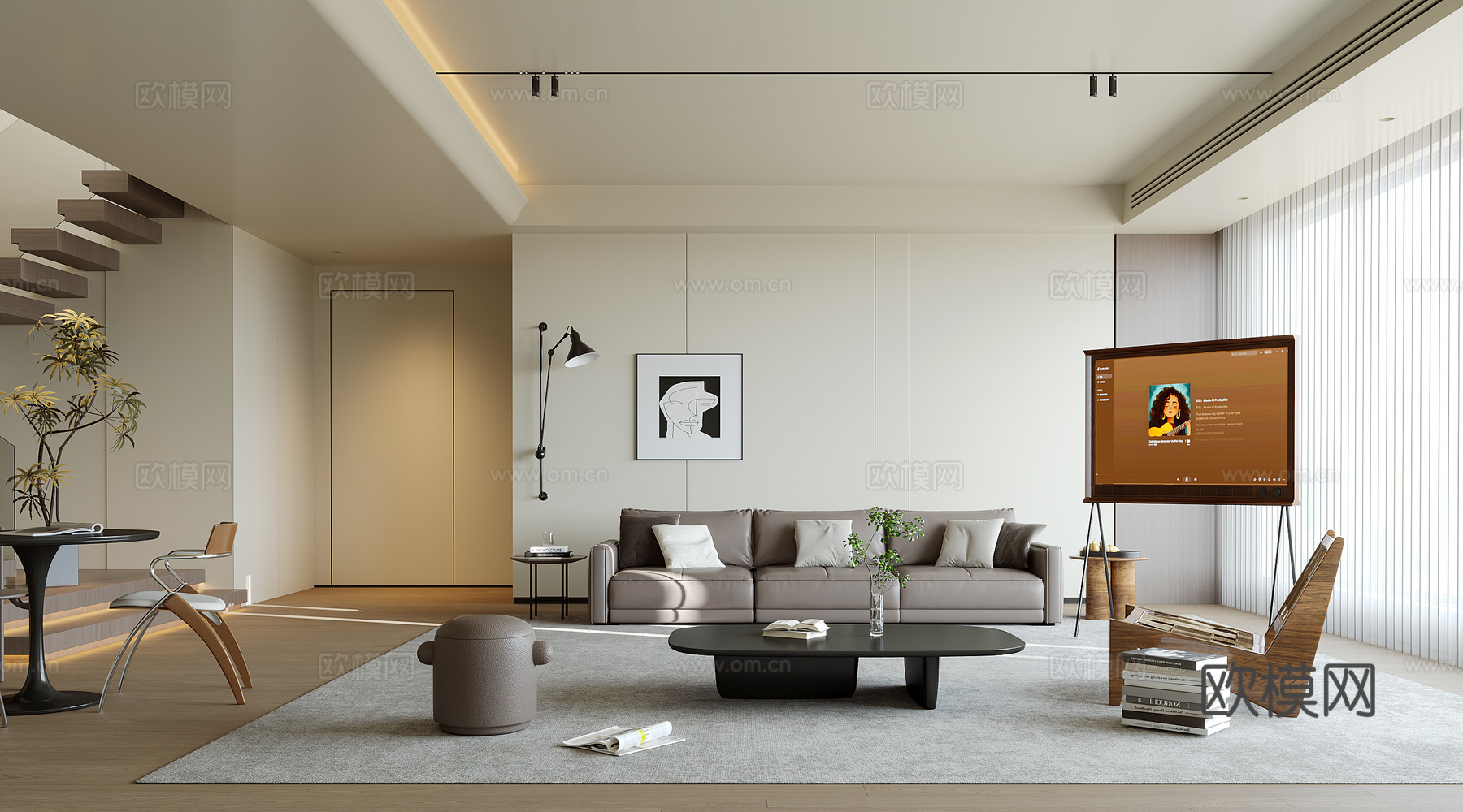 现代意式客餐厅su模型