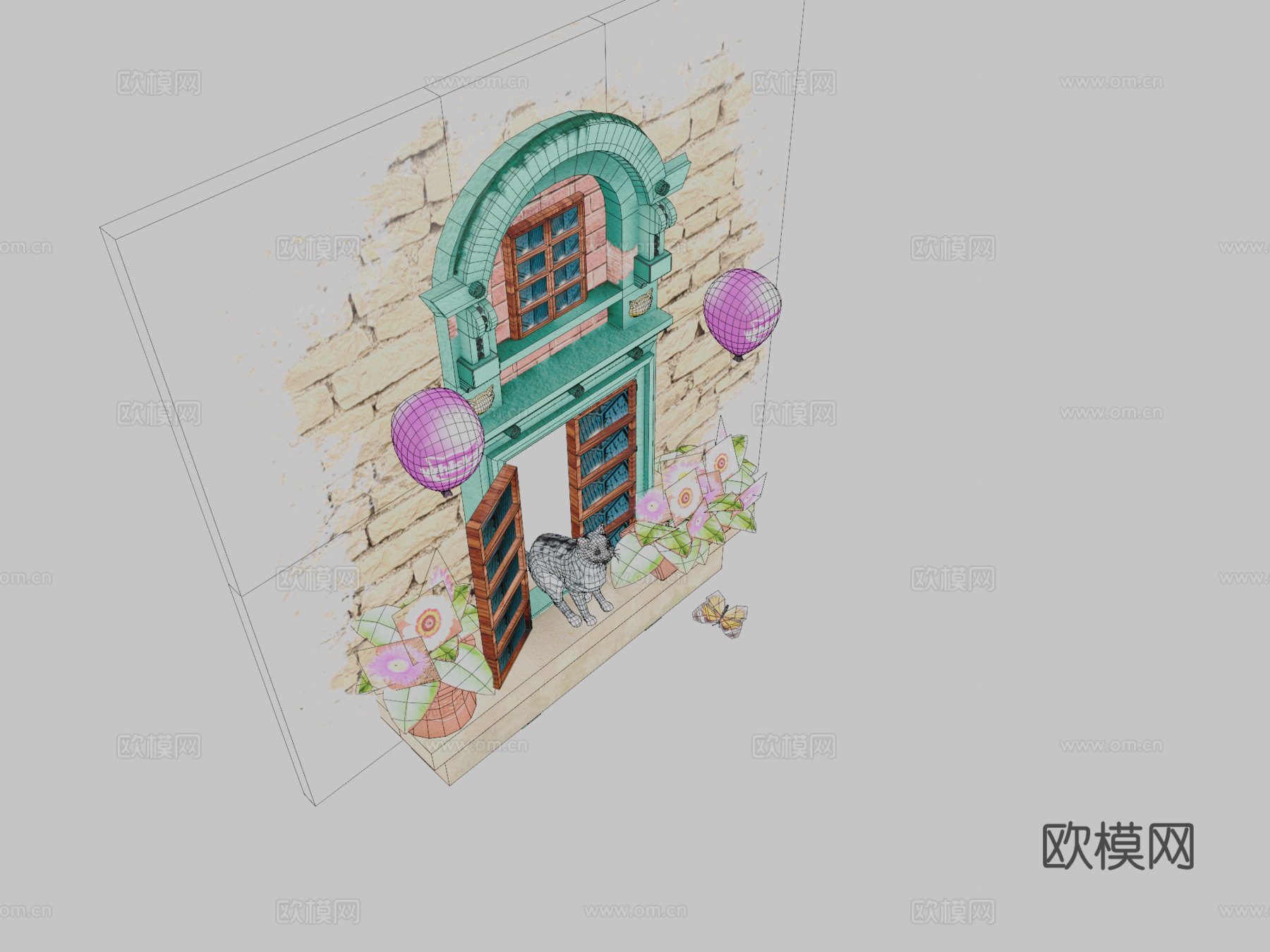 英国短毛银虎斑幼猫  绑定su模型