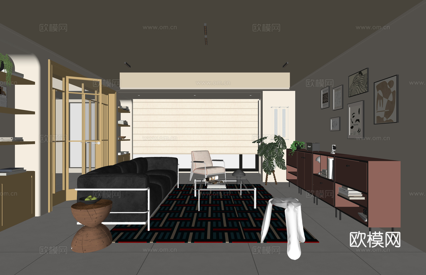 衣帽间 家装 客餐厅su模型