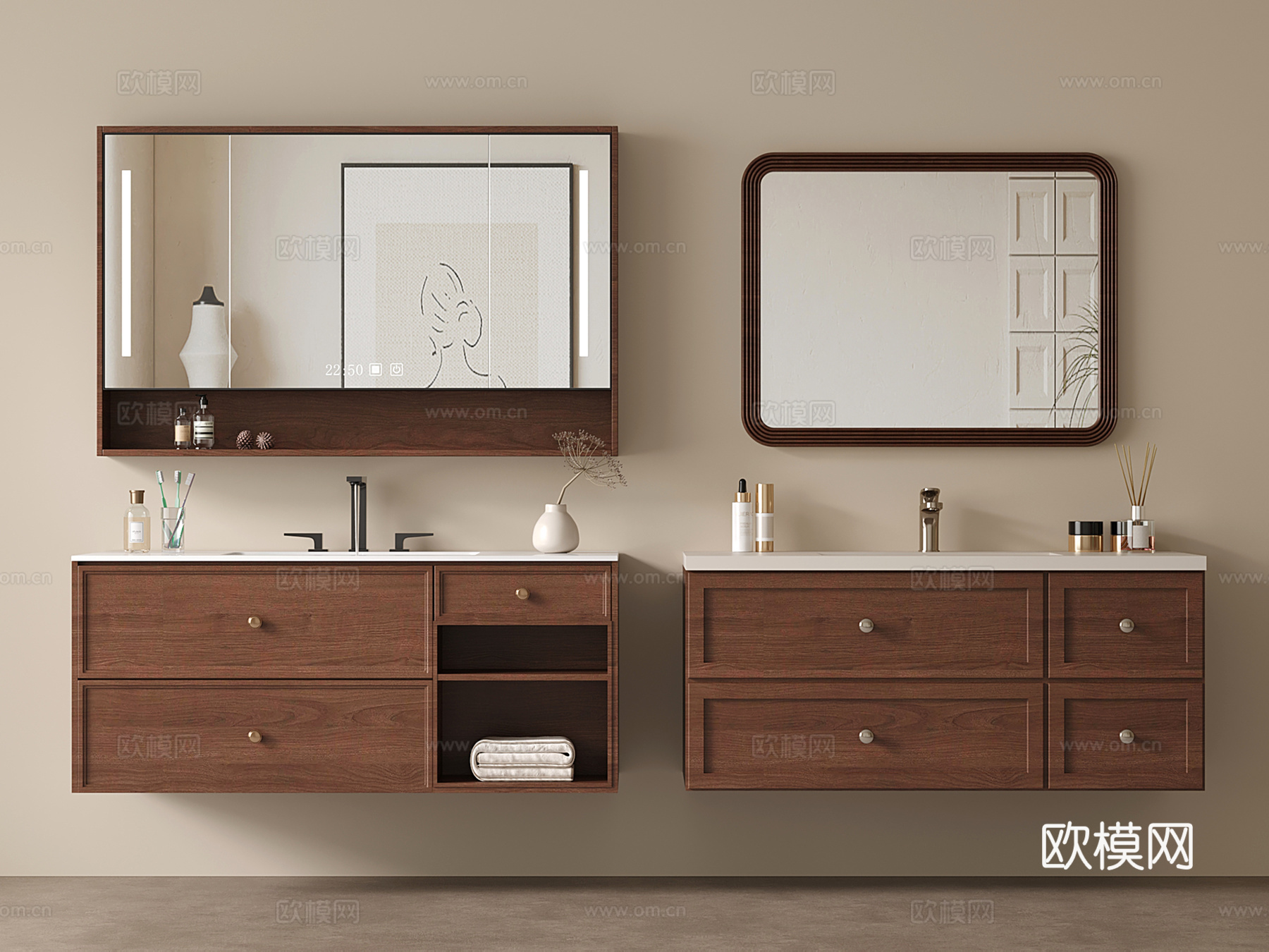 中古浴室柜 洗手台 洗漱台su模型