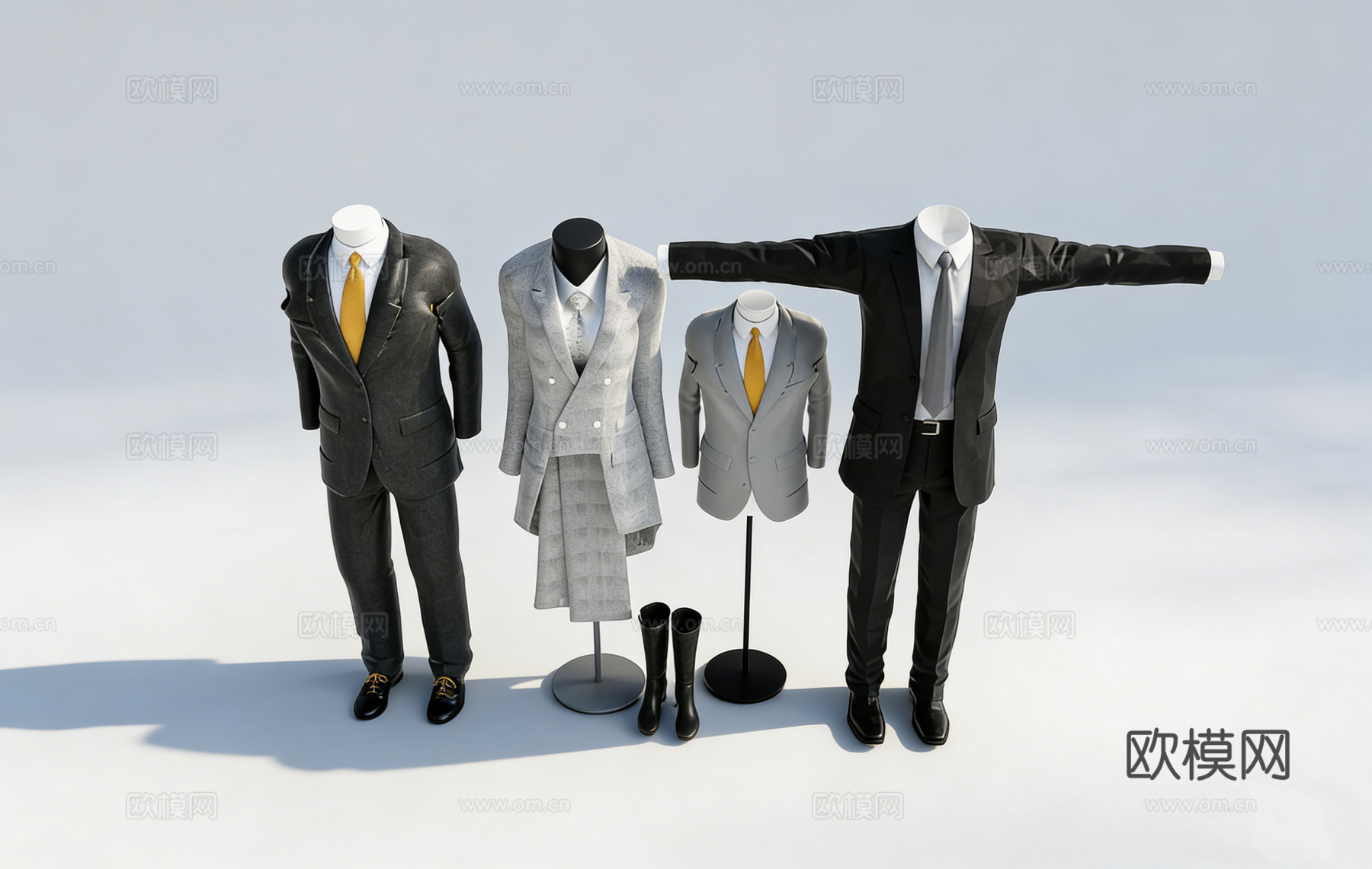 西装 女式西装套装​ 时尚商务风 正装su模型