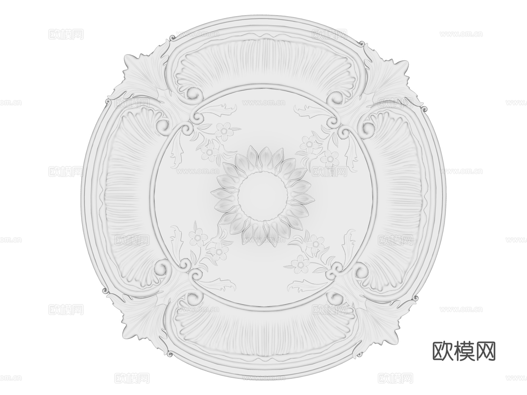 石膏雕花造型su模型