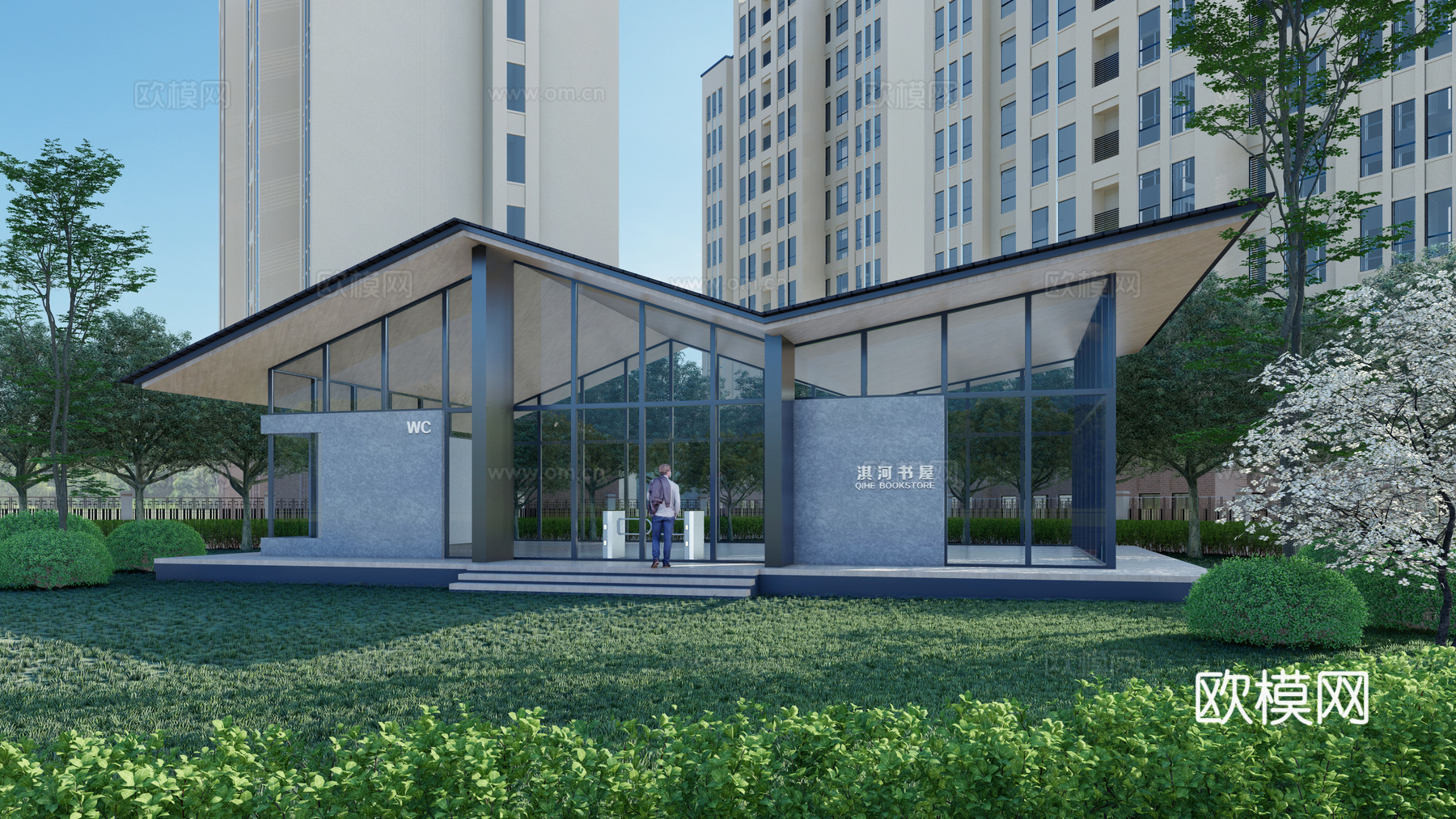 现代书屋 极简书屋 书屋 户外书屋 书吧 图书馆 阅览室su模型