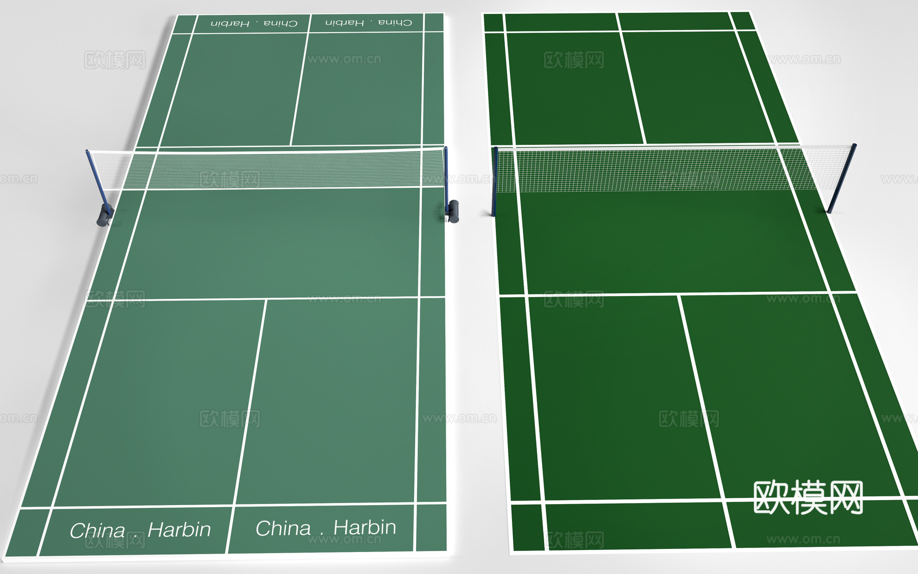 现代羽毛球场 运动场su模型