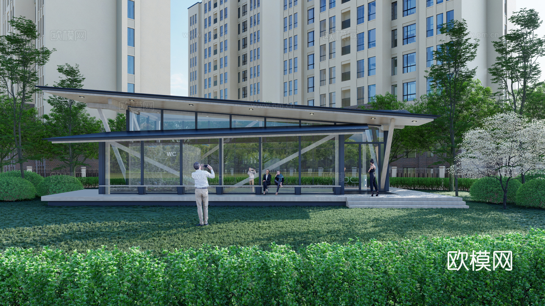 现代书屋 极简书屋 书屋 户外书屋 书吧 图书馆 阅览室su模型