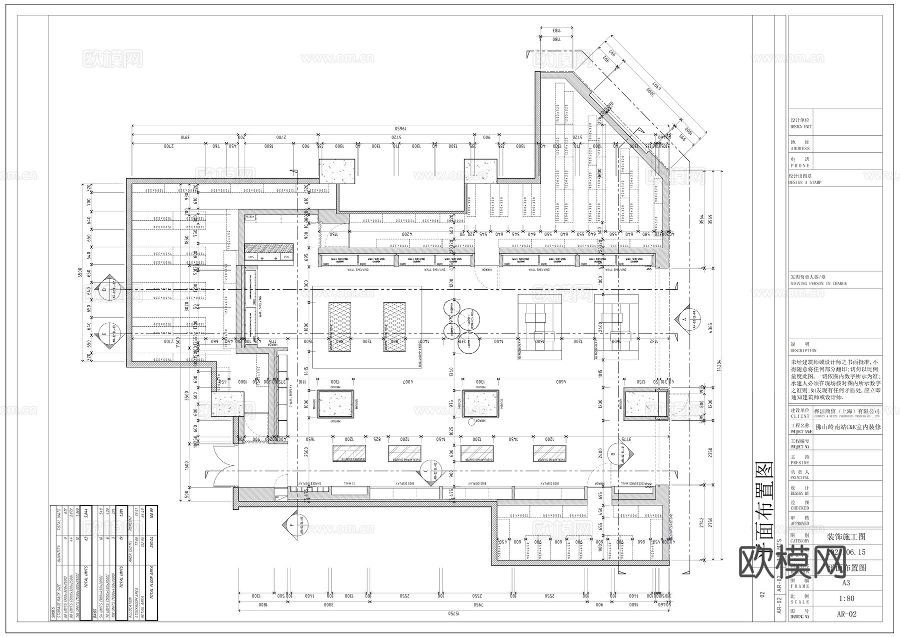 CK服装店时尚配饰鞋履全套施工图cad施工图下载（渲染图1）