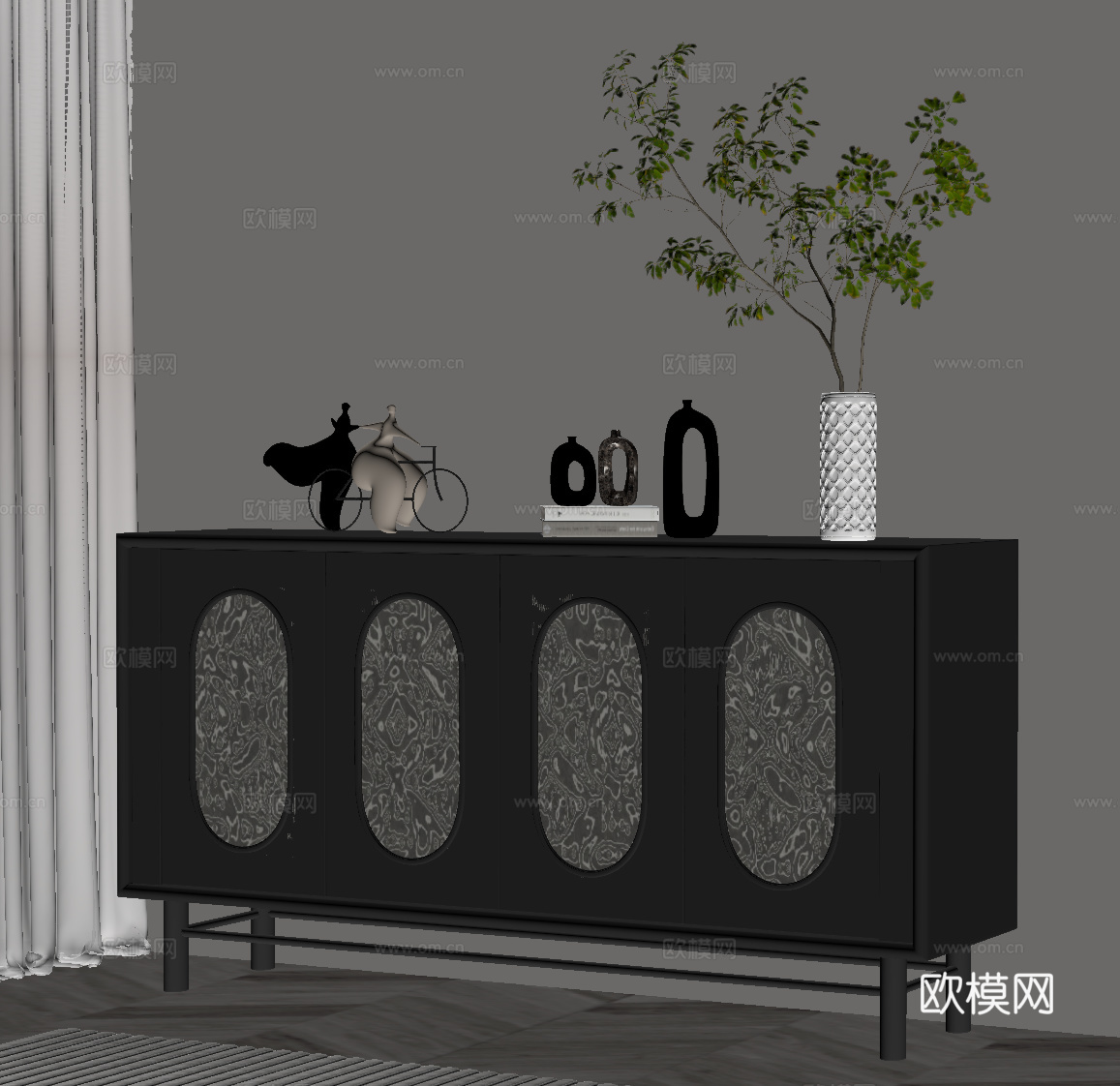 现代意式玄关柜su模型