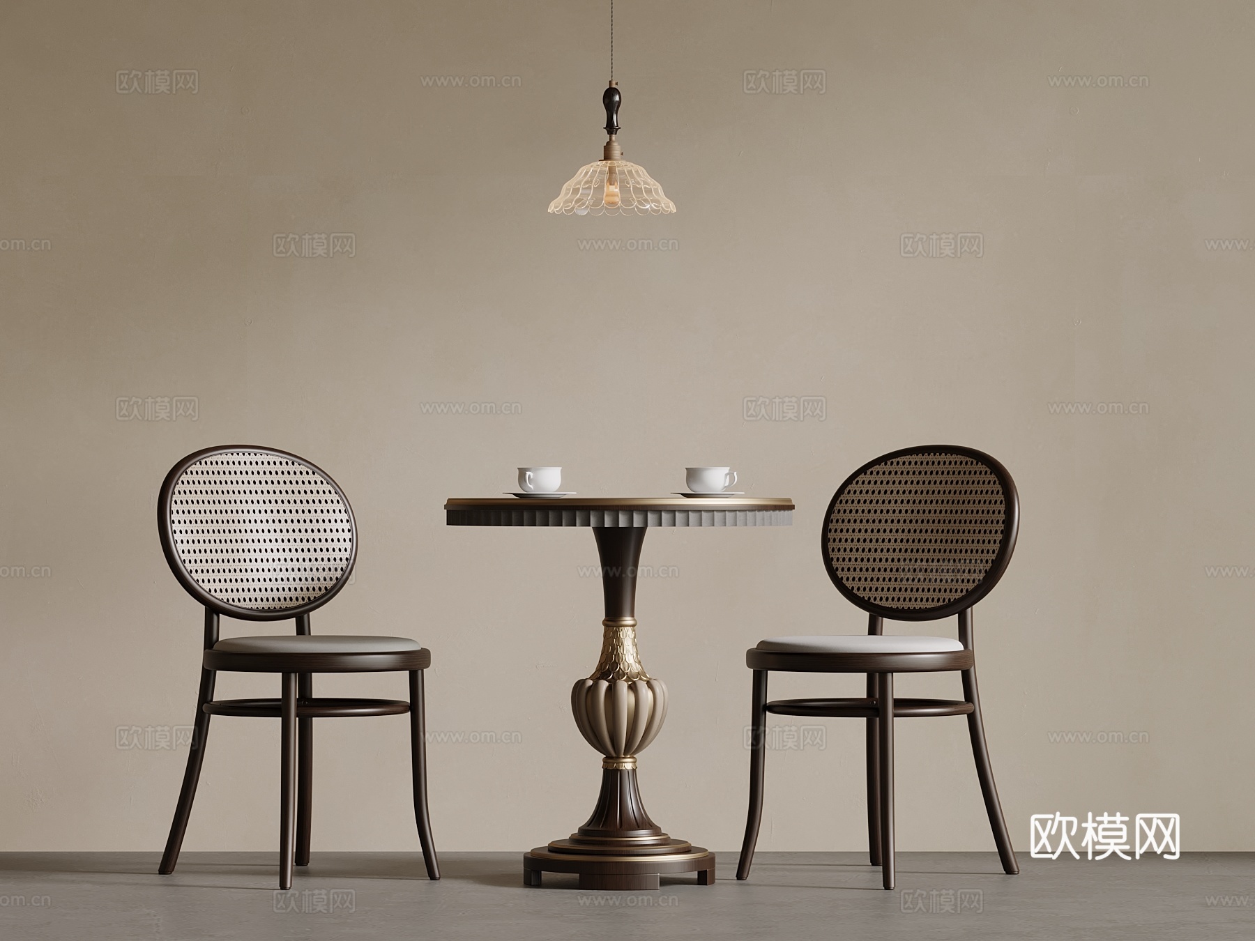 法式洽谈桌椅su模型
