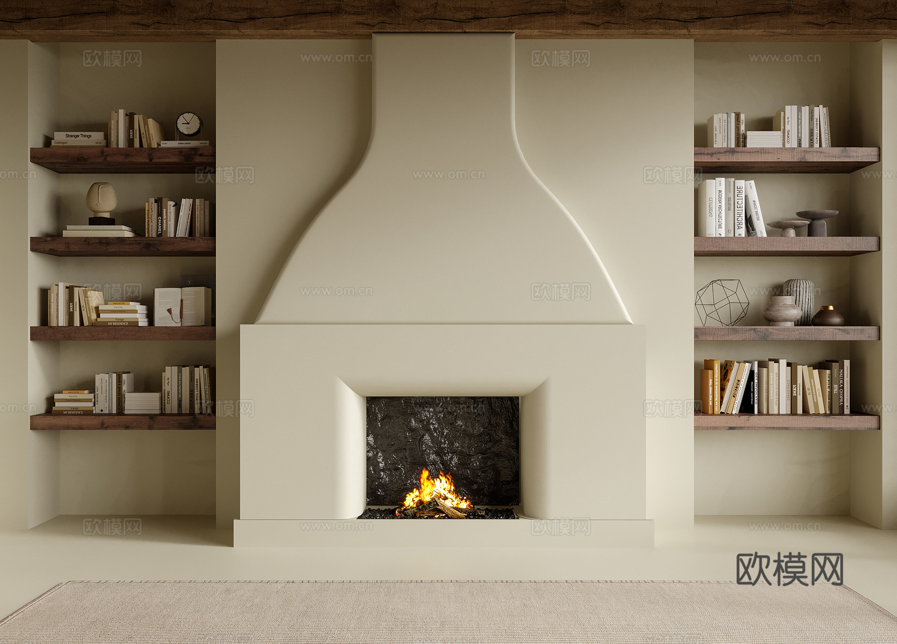 现代背景墙su模型