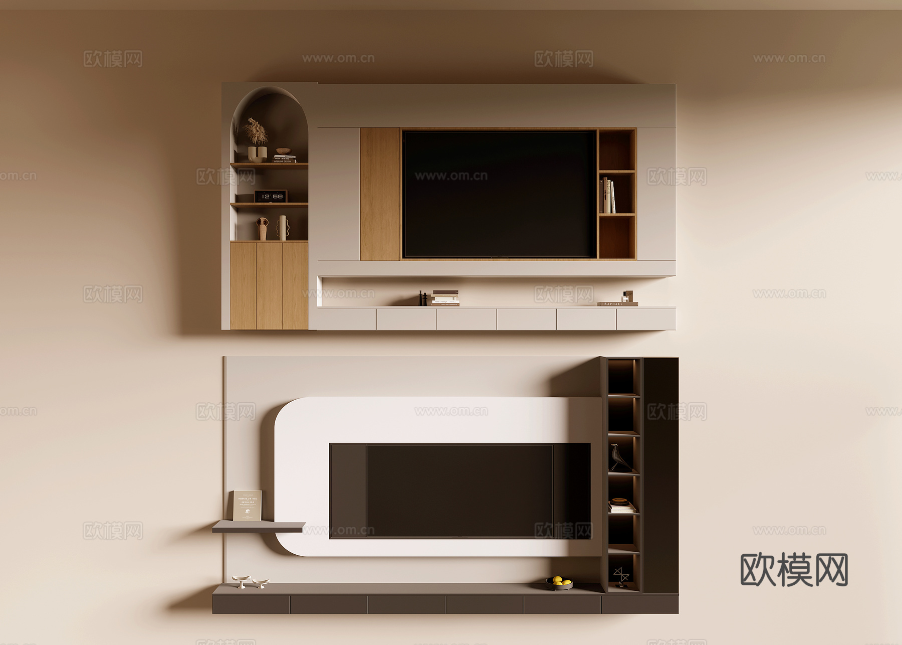 电视背景墙su模型