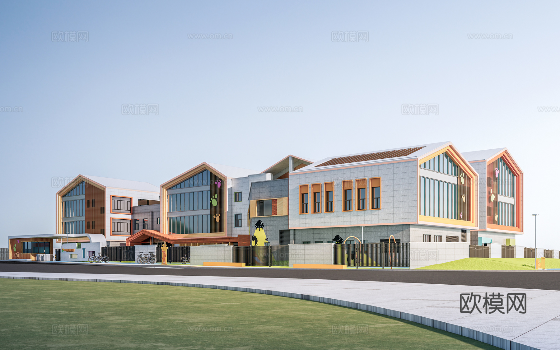 现代幼儿园建筑su模型