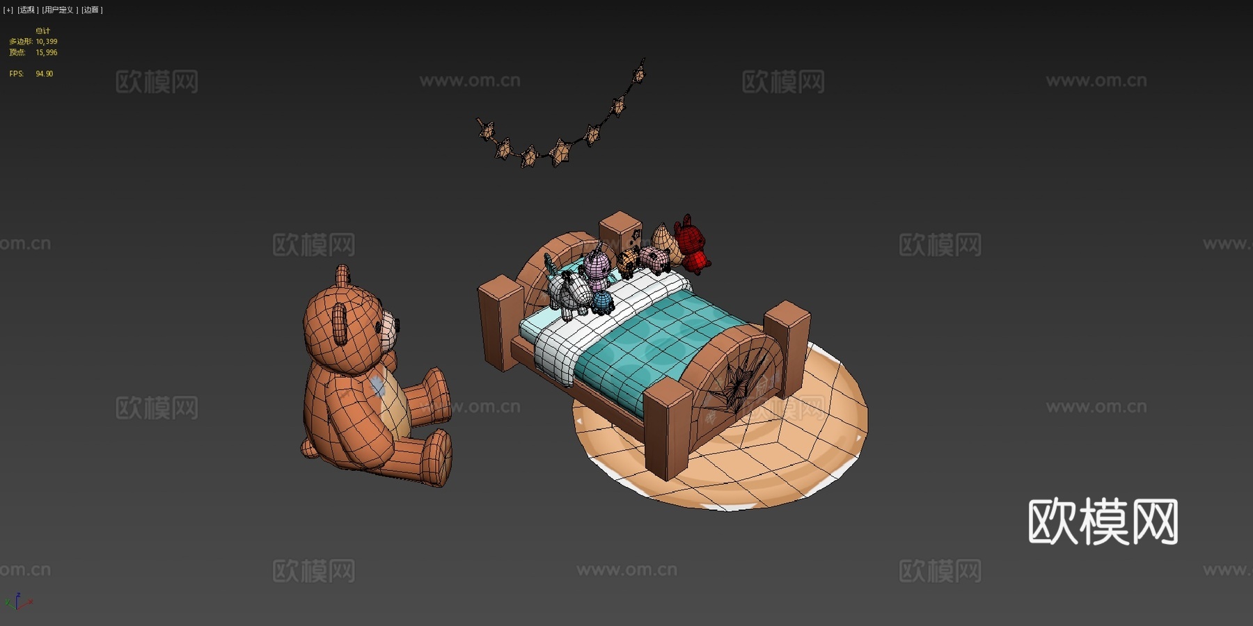 手绘儿童卧室su模型