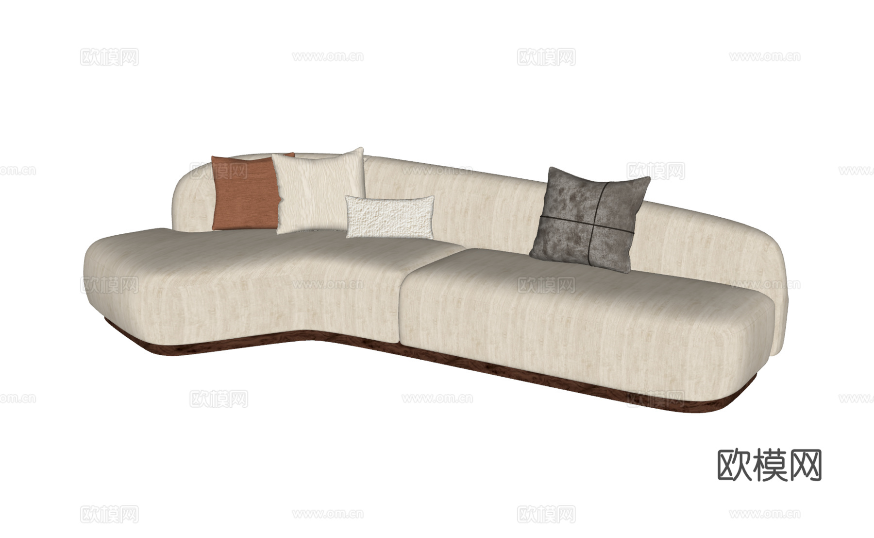 现代弧形沙发su模型下载（渲染图2）