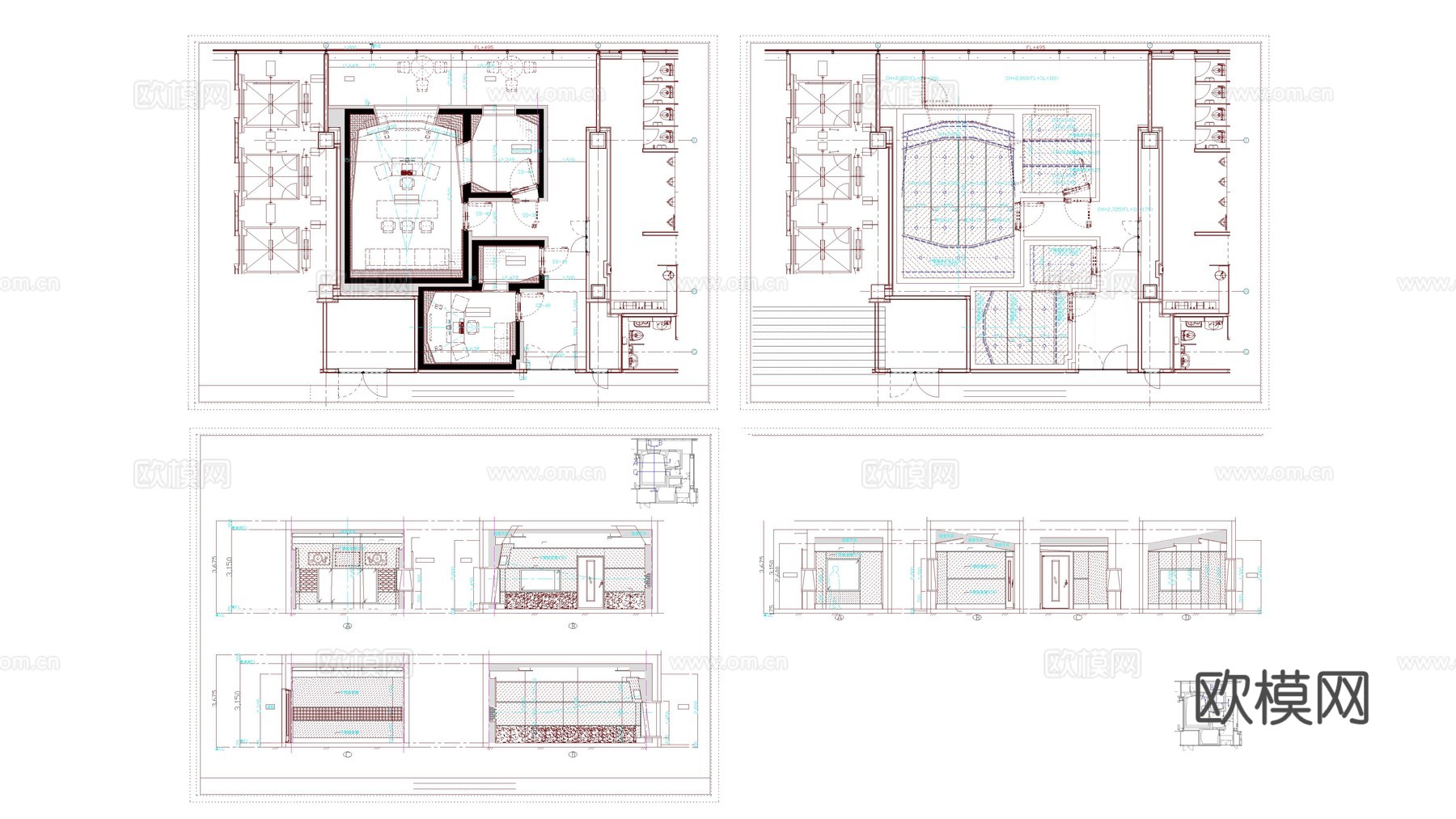 录音室操控室平面图纸cad施工图下载