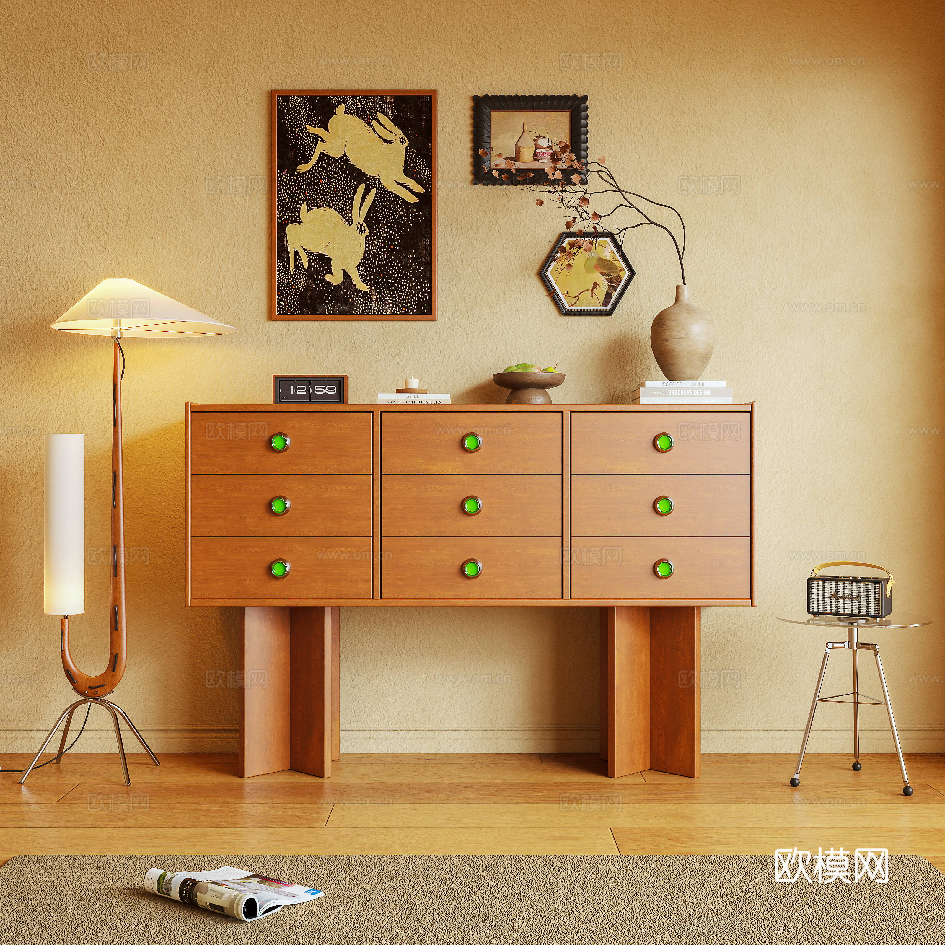 玄关柜 边柜 端景柜 斗柜 储物柜 茶水柜 摆件 装饰3d模型下载