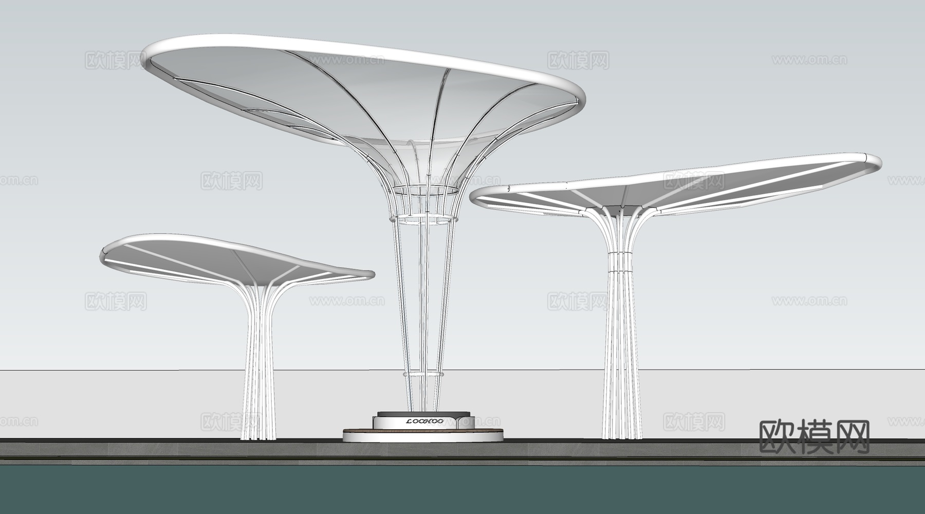 现代景观廊架 景观构筑物 景观小品su模型