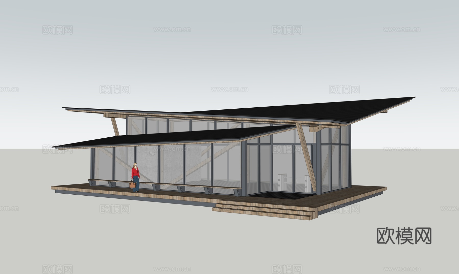 现代书屋 极简书屋 书屋 户外书屋 书吧 图书馆 阅览室su模型