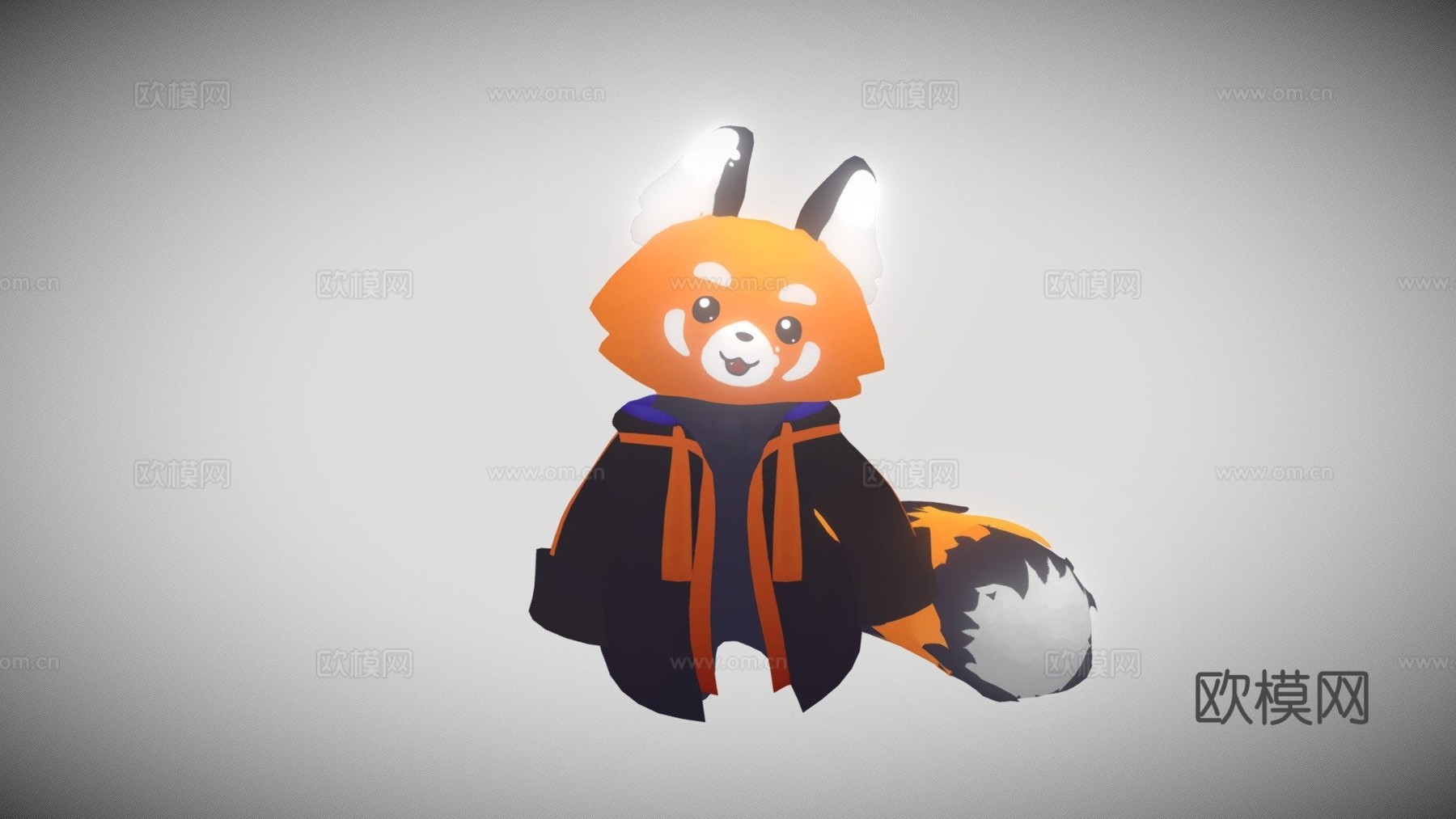 在搅拌机中制作的可爱三维小熊猫su模型