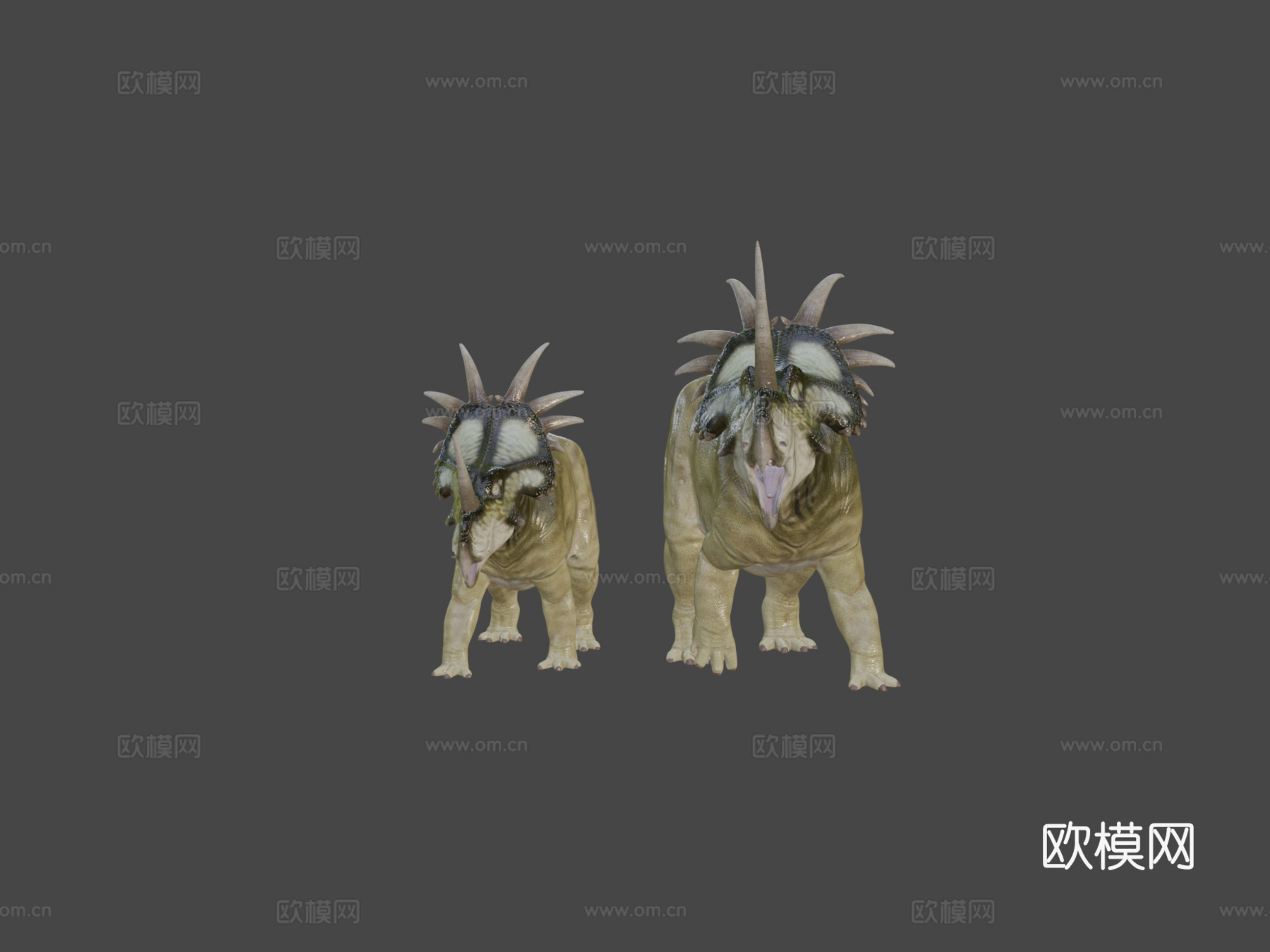 戟龙阿尔伯塔种一对su模型