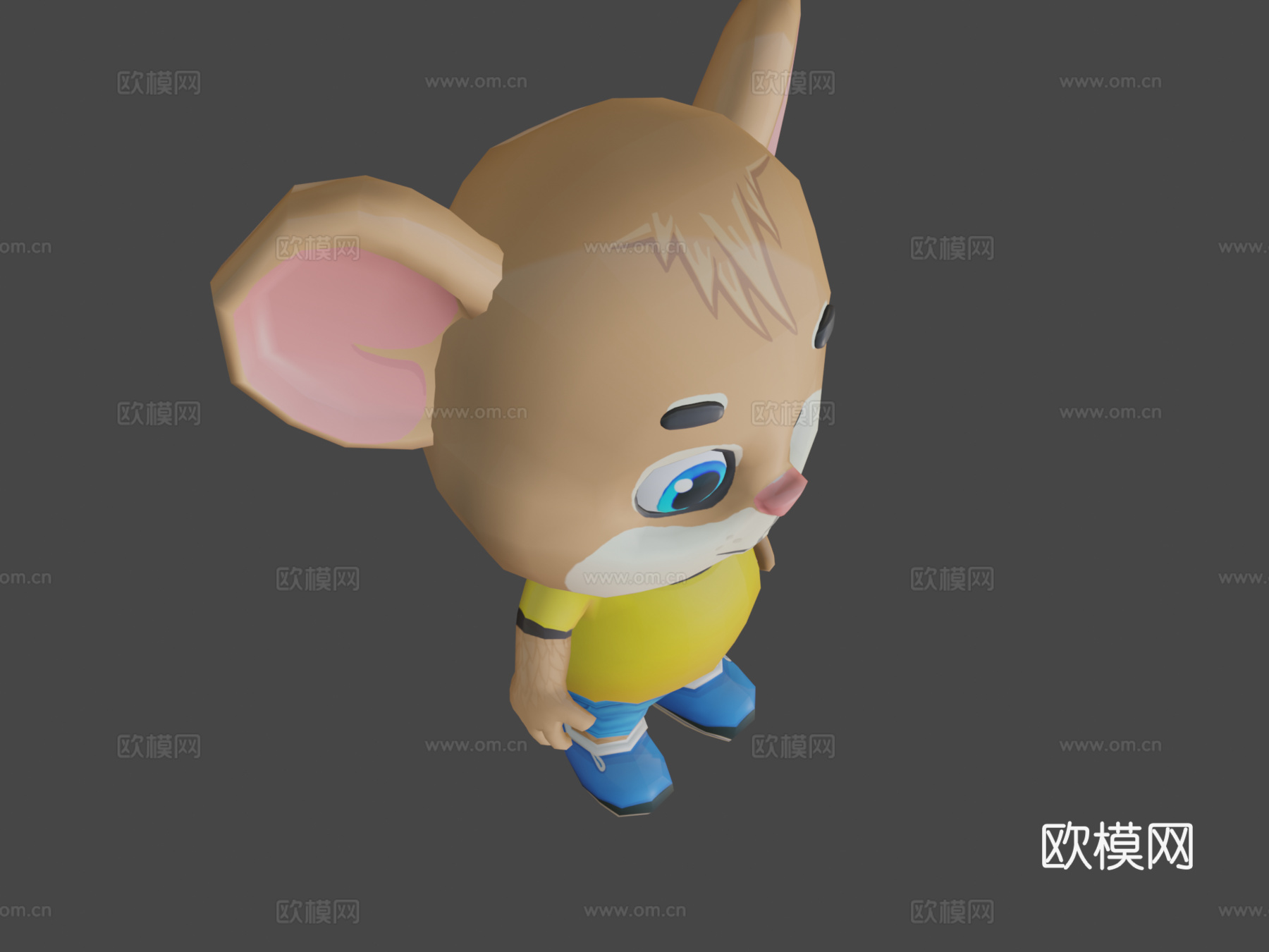 棕鼠啮齿动物动画骨骼su模型