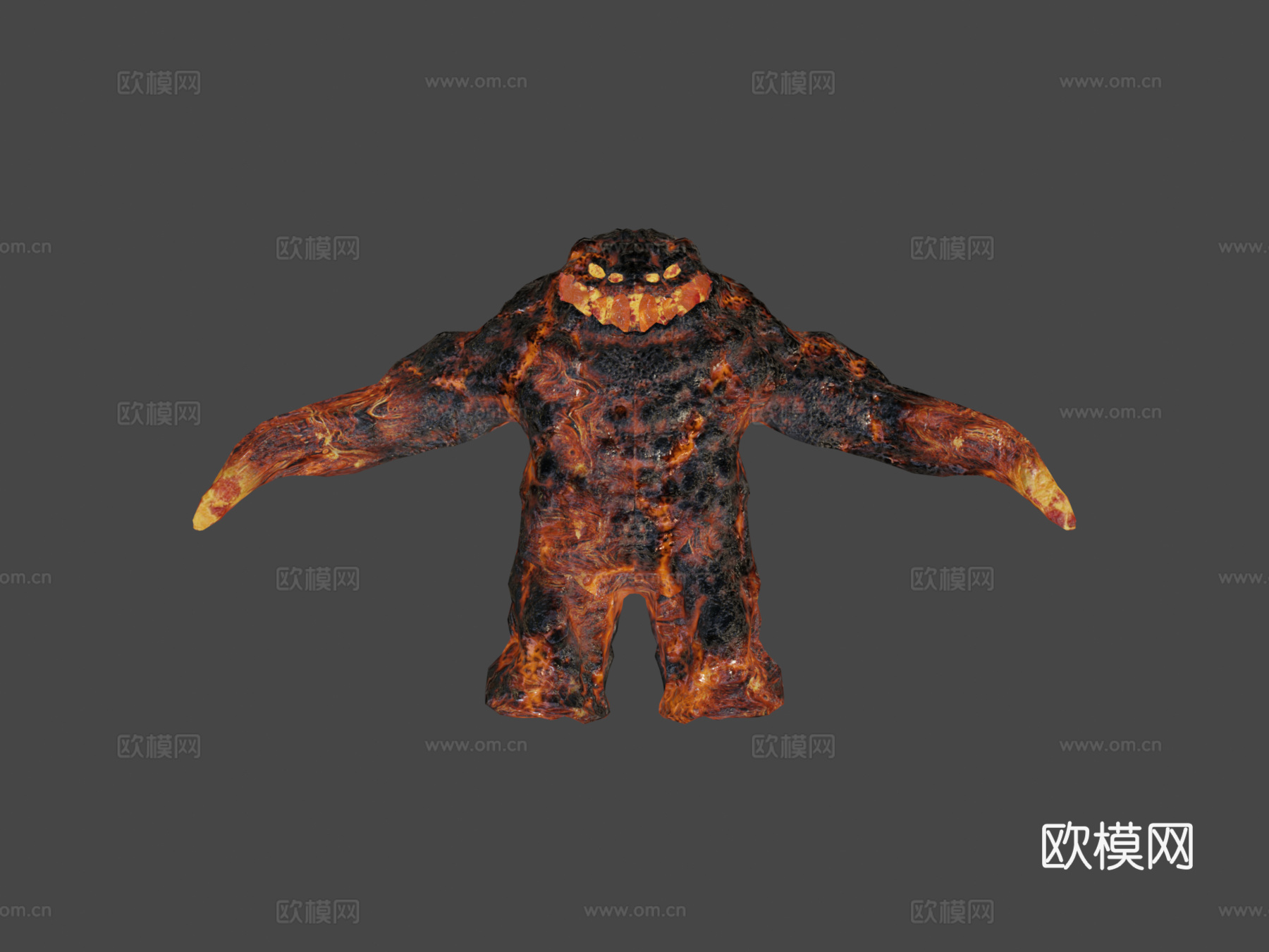 虚幻引擎4绑定纹理熔岩生物su模型