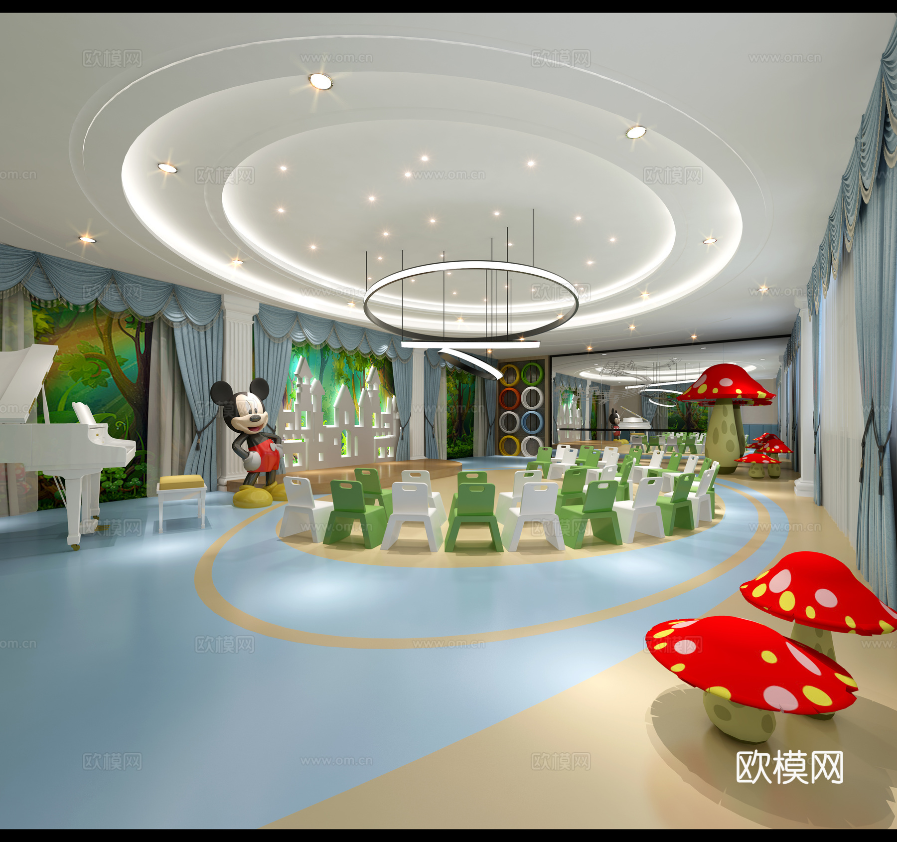 幼儿园 教室 音体活动室 钢琴3d模型