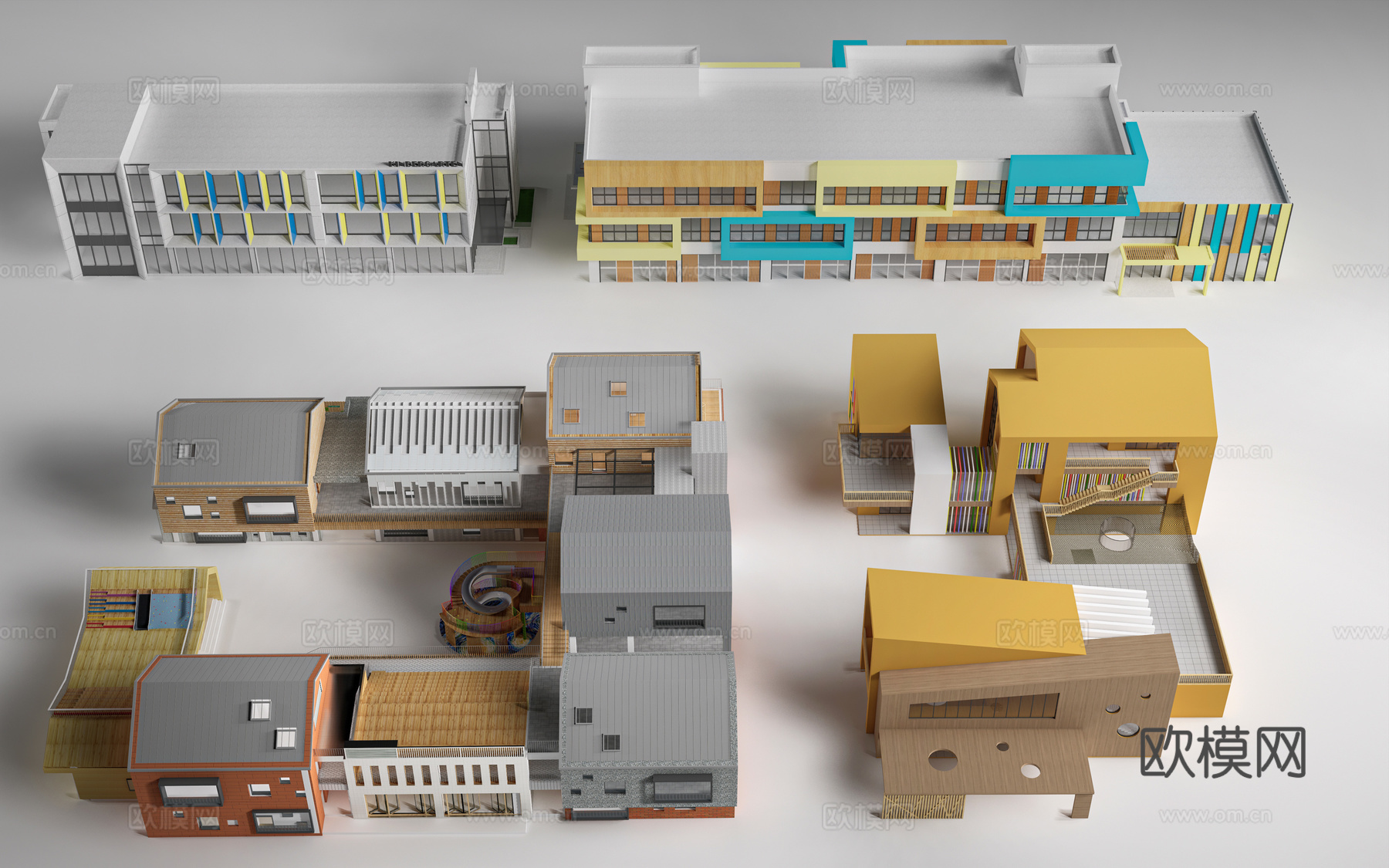 现代幼儿园建筑su模型