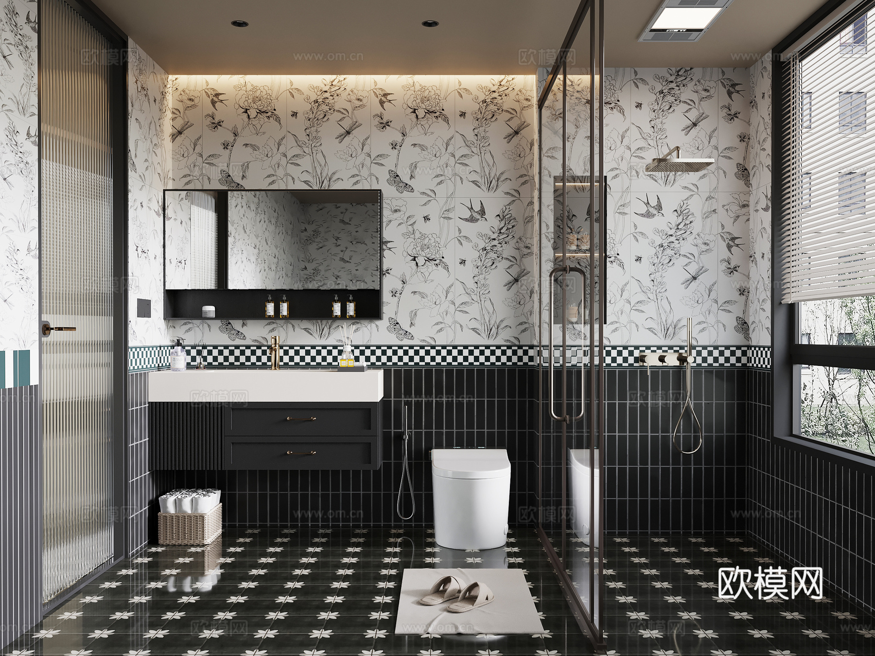 法式复古卫生间su模型