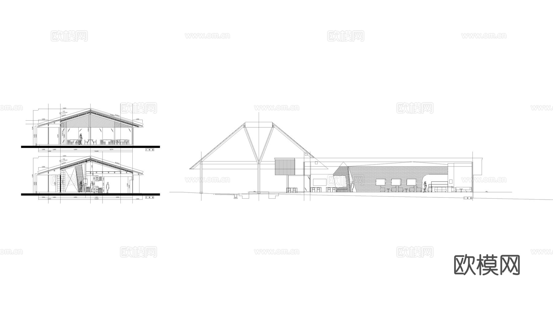 旅馆 旅店 酒店 客栈 住宅cad施工图下载（渲染图5）