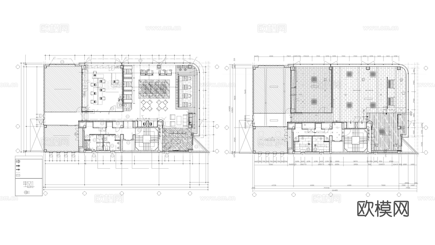 办公室平面图纸休息室洽谈室cad施工图