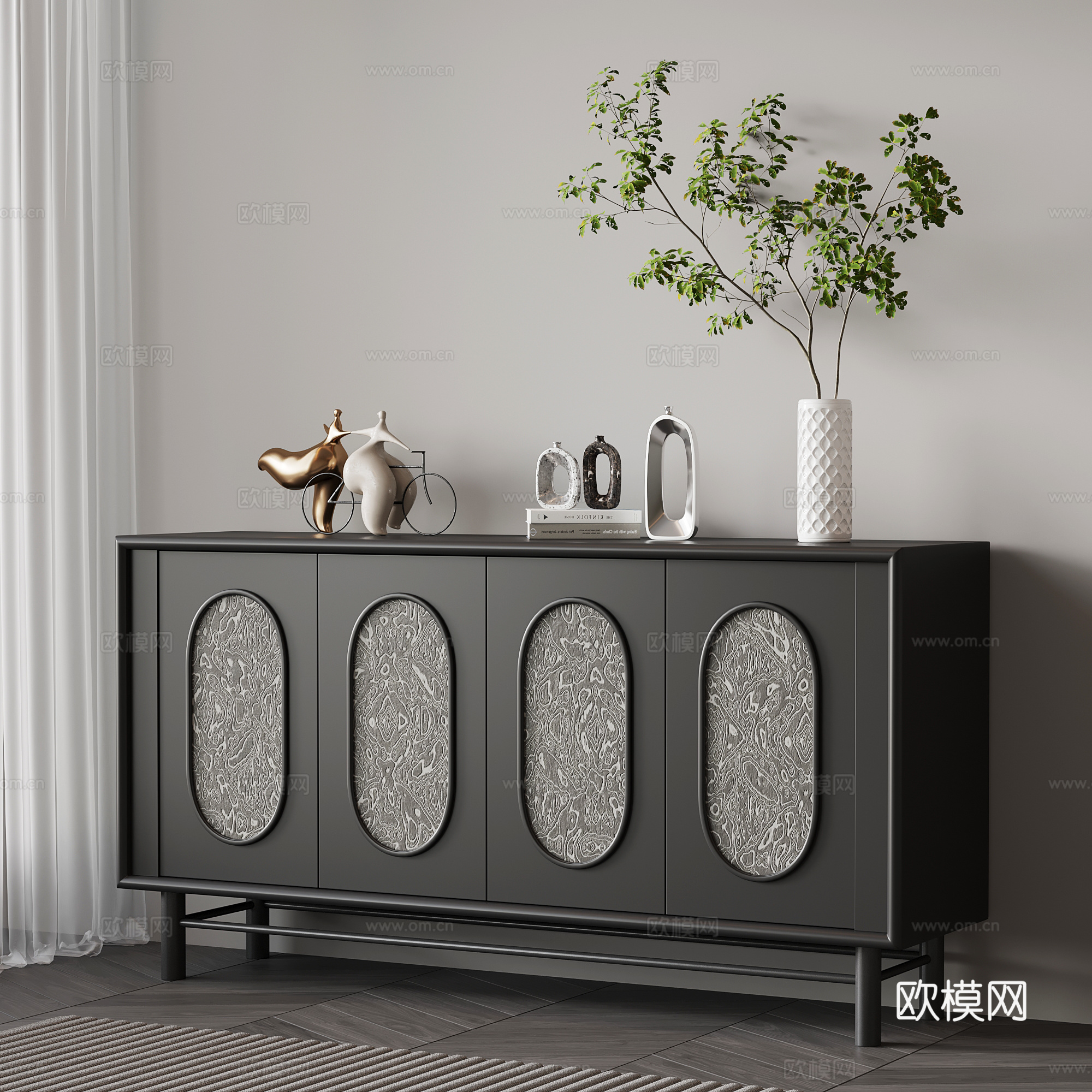 现代意式玄关柜su模型